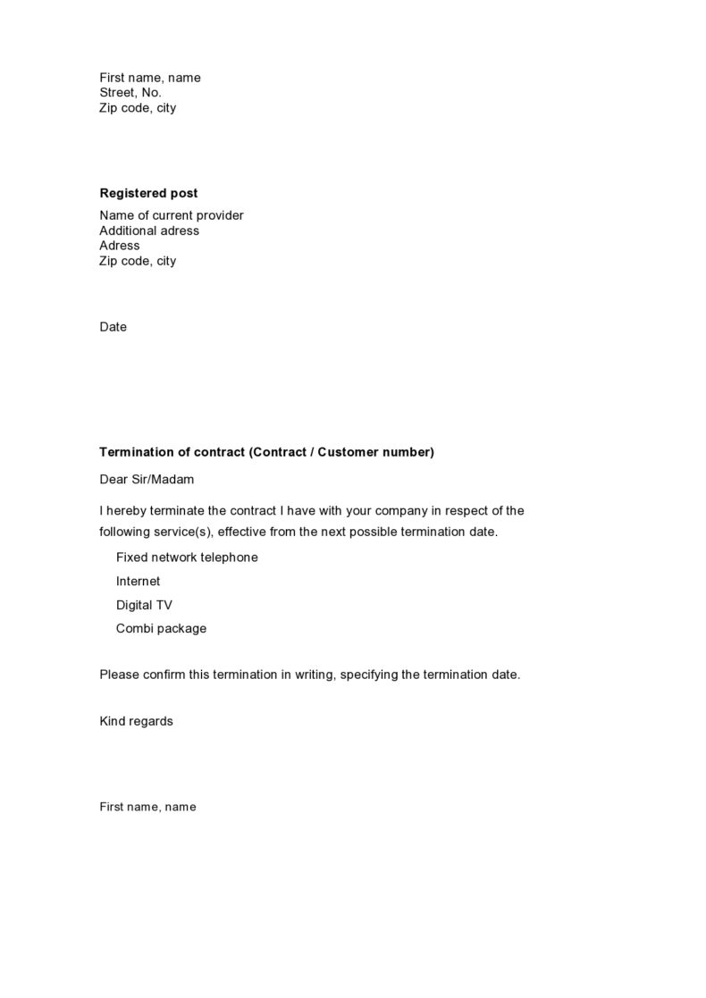Voorbeeldbrief ontslag nemen Het Juridisch Loket