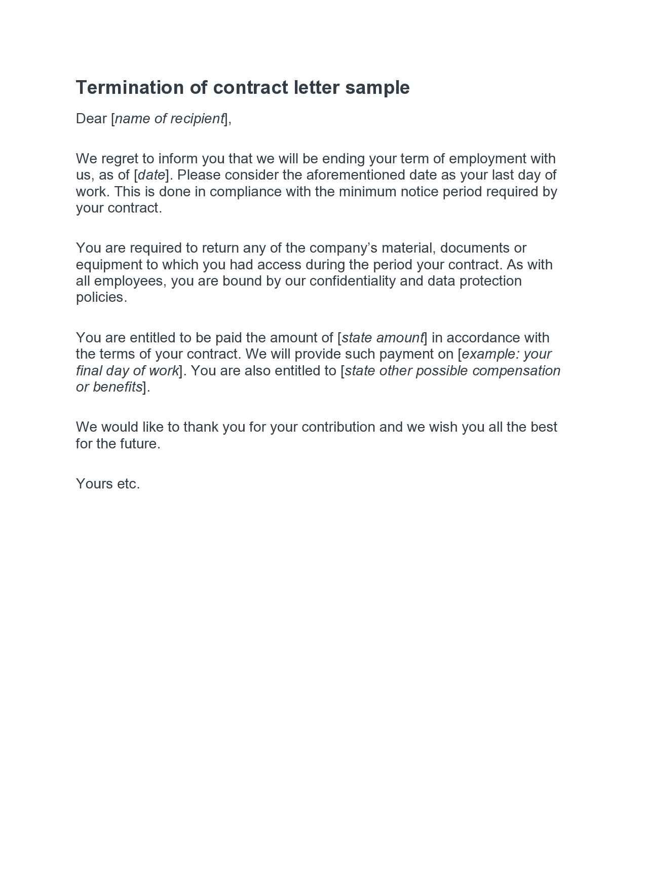 Free contract termination letter 34