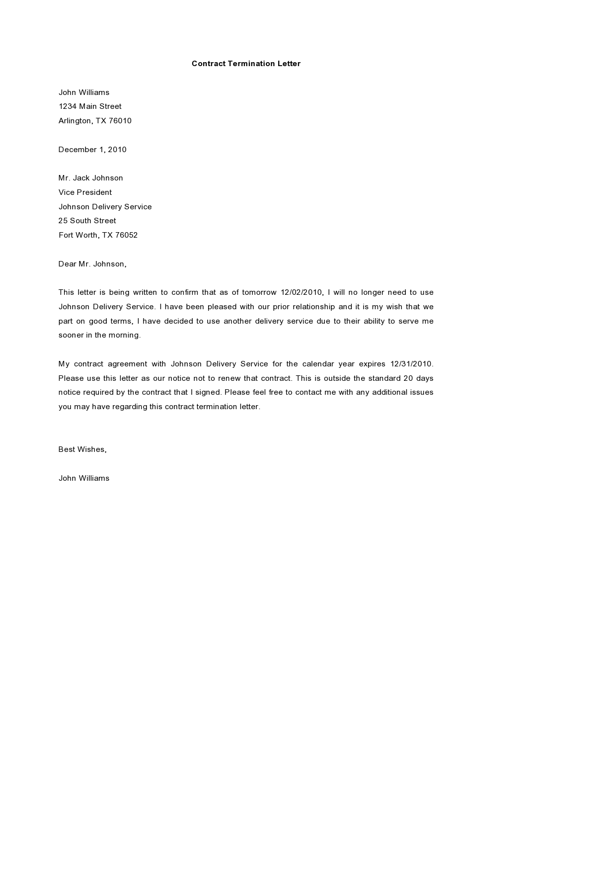Free contract termination letter 49