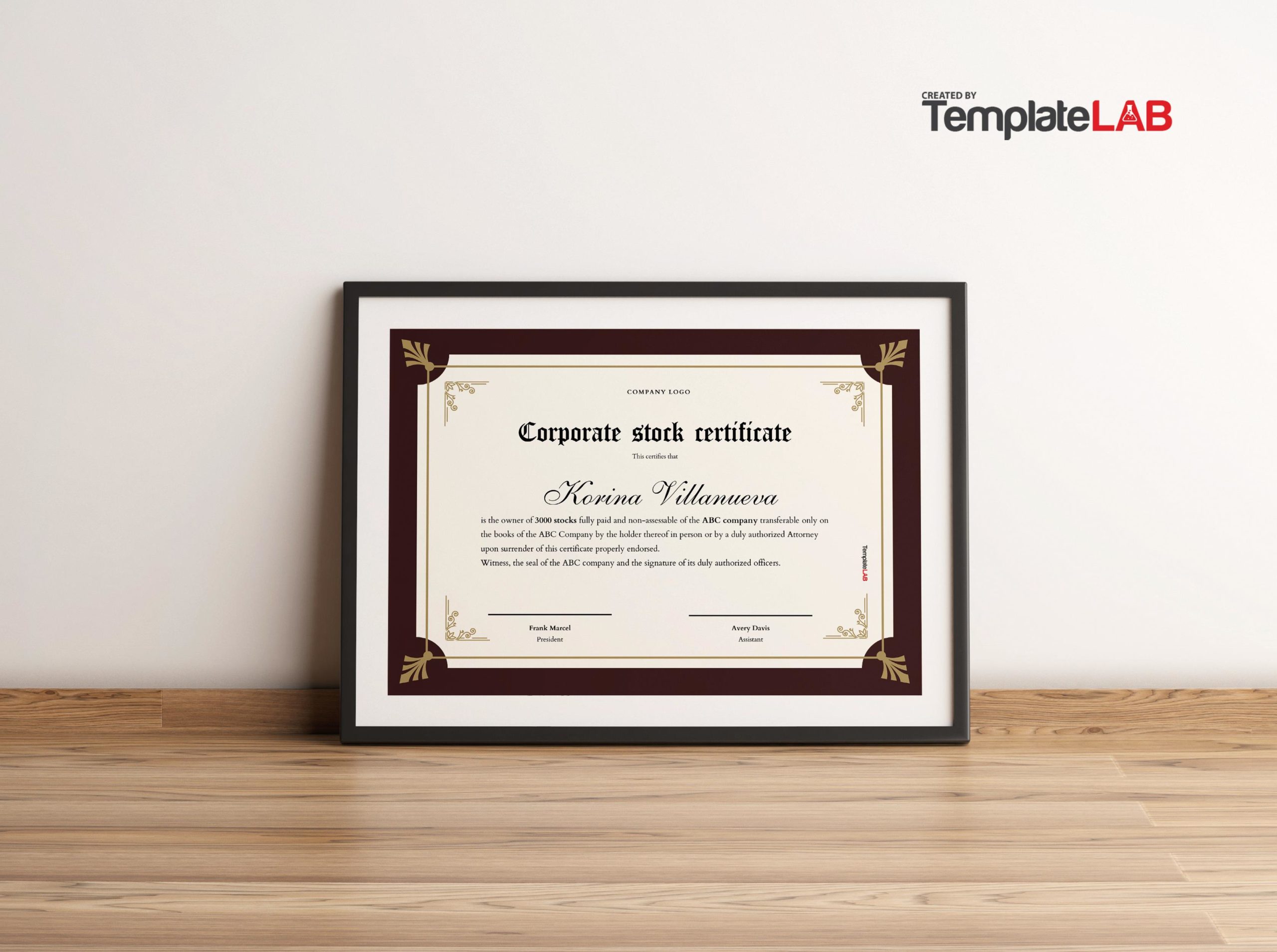 Free Corporate Stock Certificate Template 2