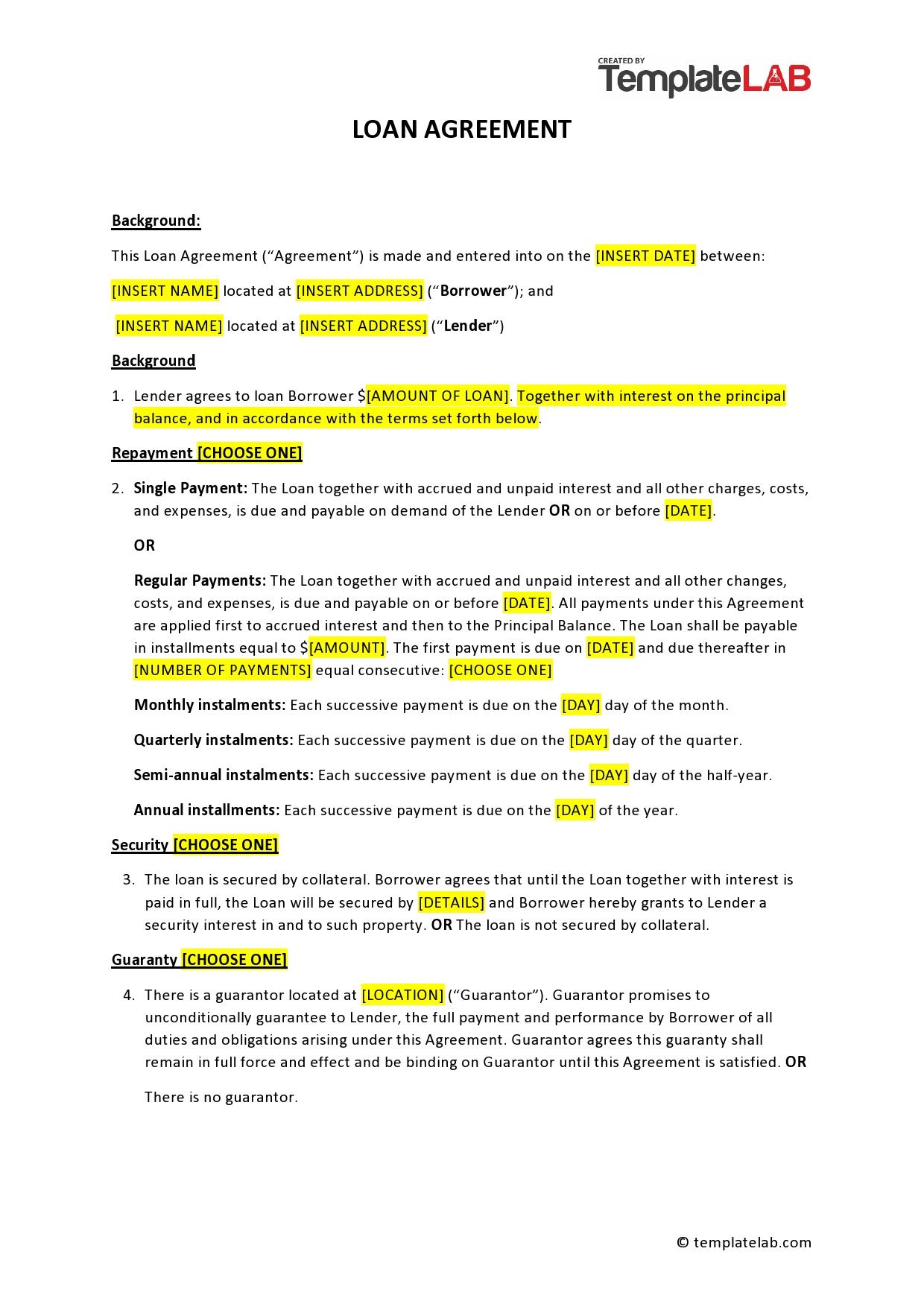 Loan Agreement Template 3 Debtor Loans - vrogue.co