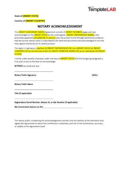 Notary Acknowledgements