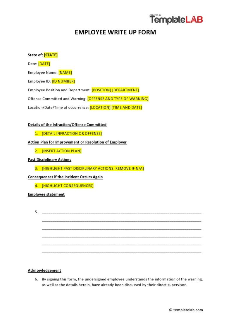 employee-write-up-form-template