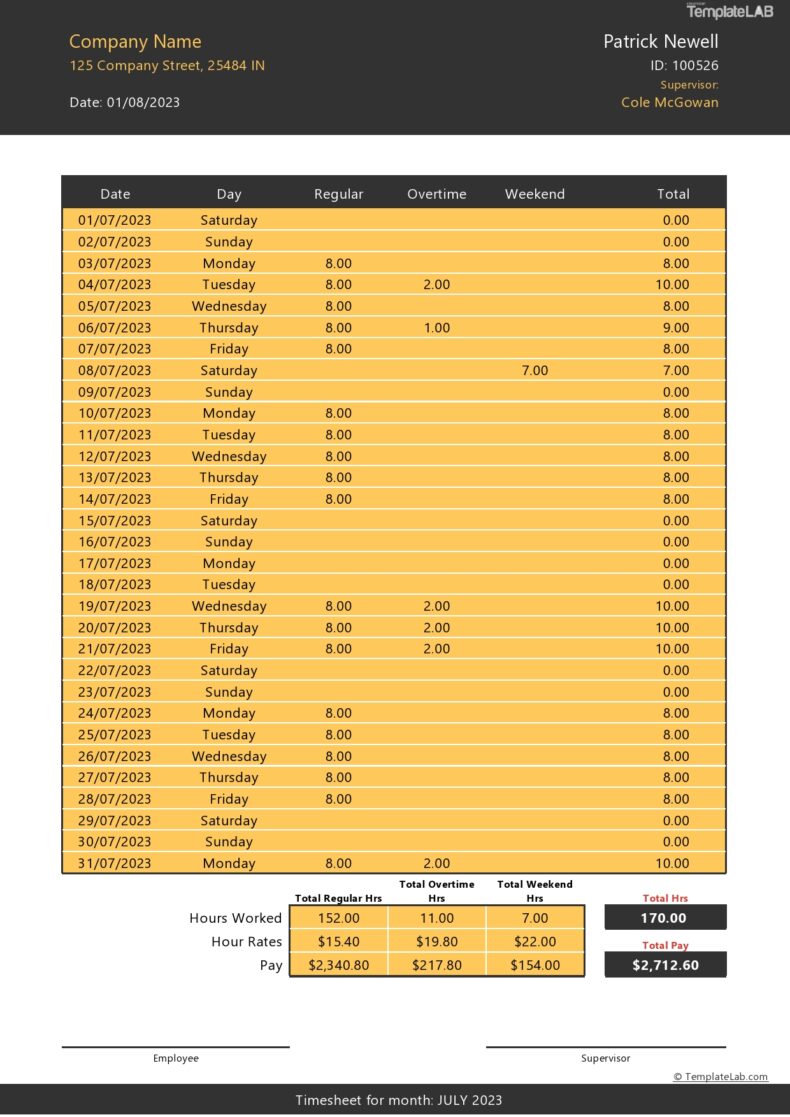 15 Free Timesheet Templates [Excel, Word, PDF] ᐅ TemplateLab