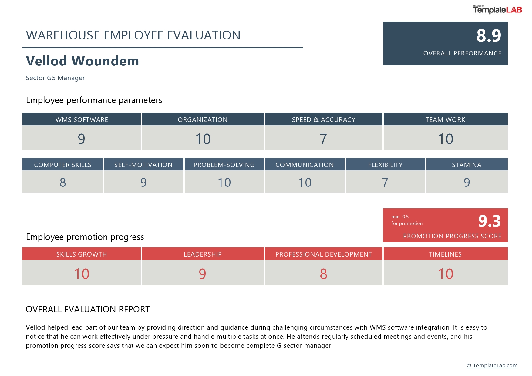 Free Warehouse Employee Evaluation Template