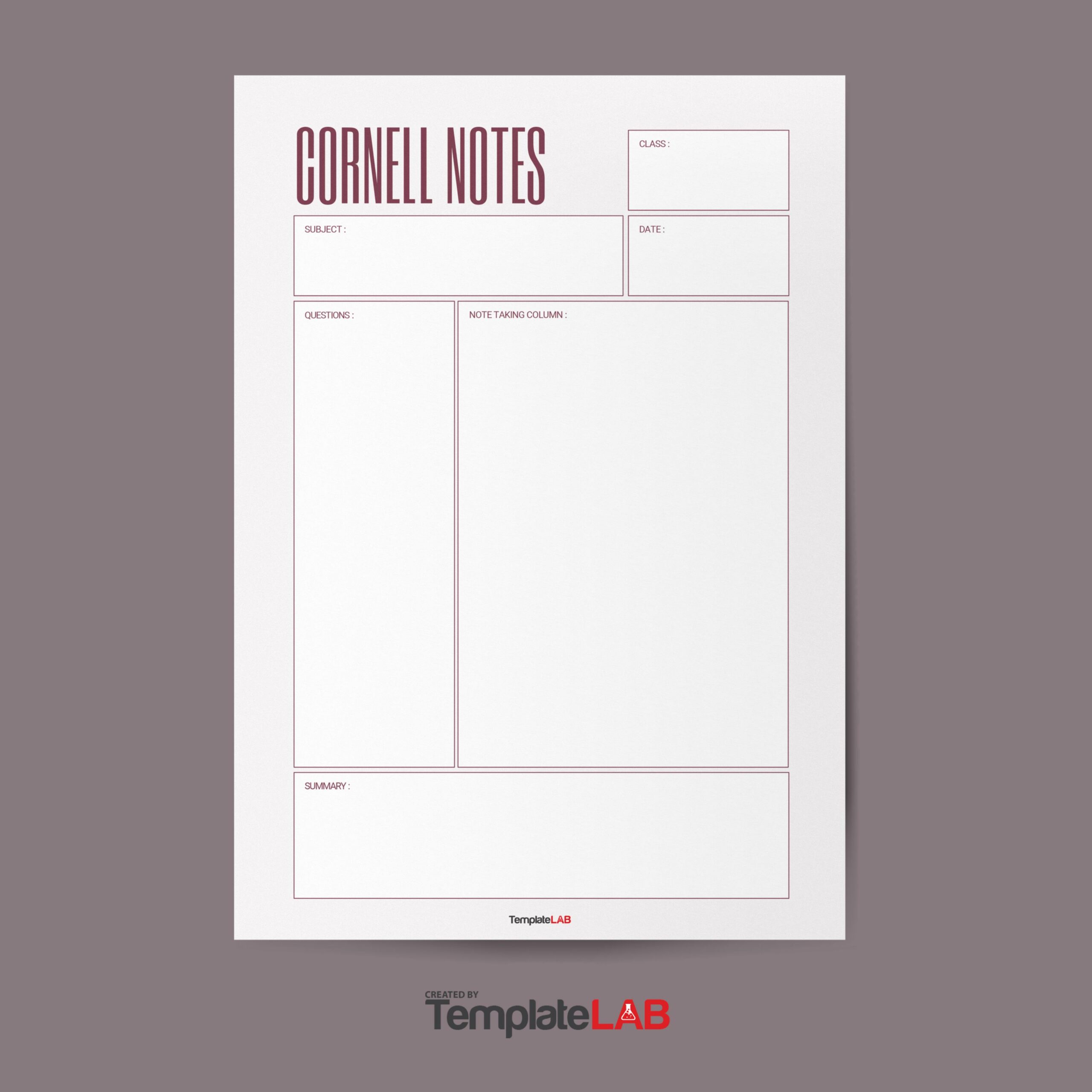 Free Cornell Notes Template V4