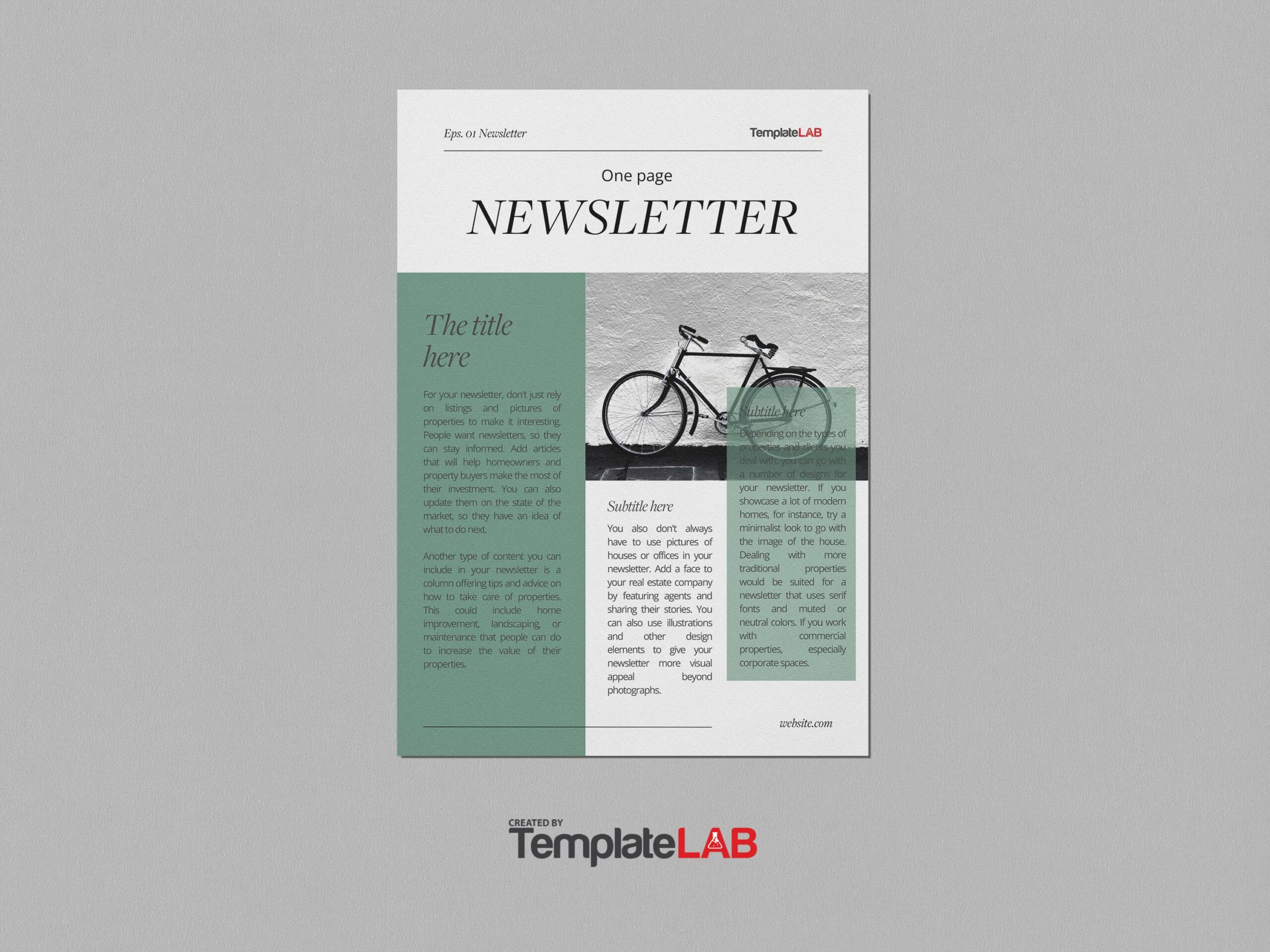 Free One Page Newsletter Templates