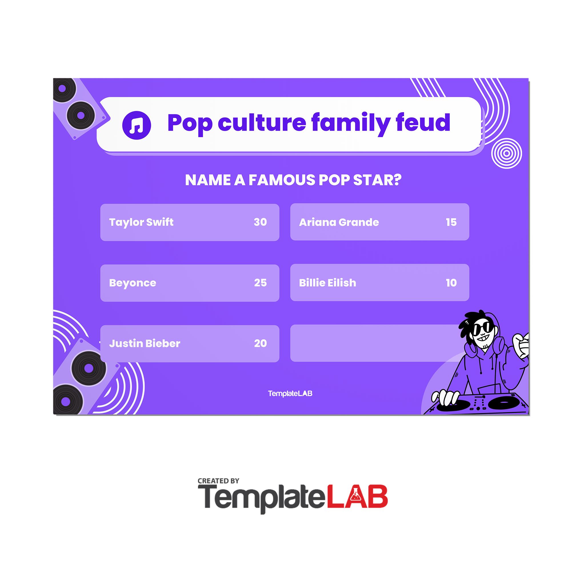 Free Pop Culture Family Feud Template
