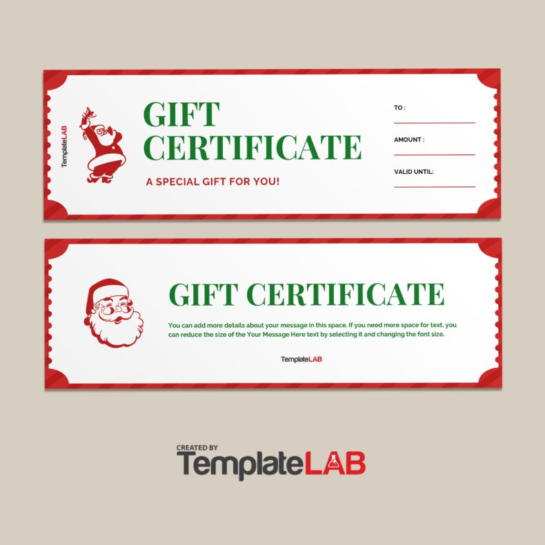 13 Free Christmas Gift Certificate Templates Word PDF ᐅ TemplateLab