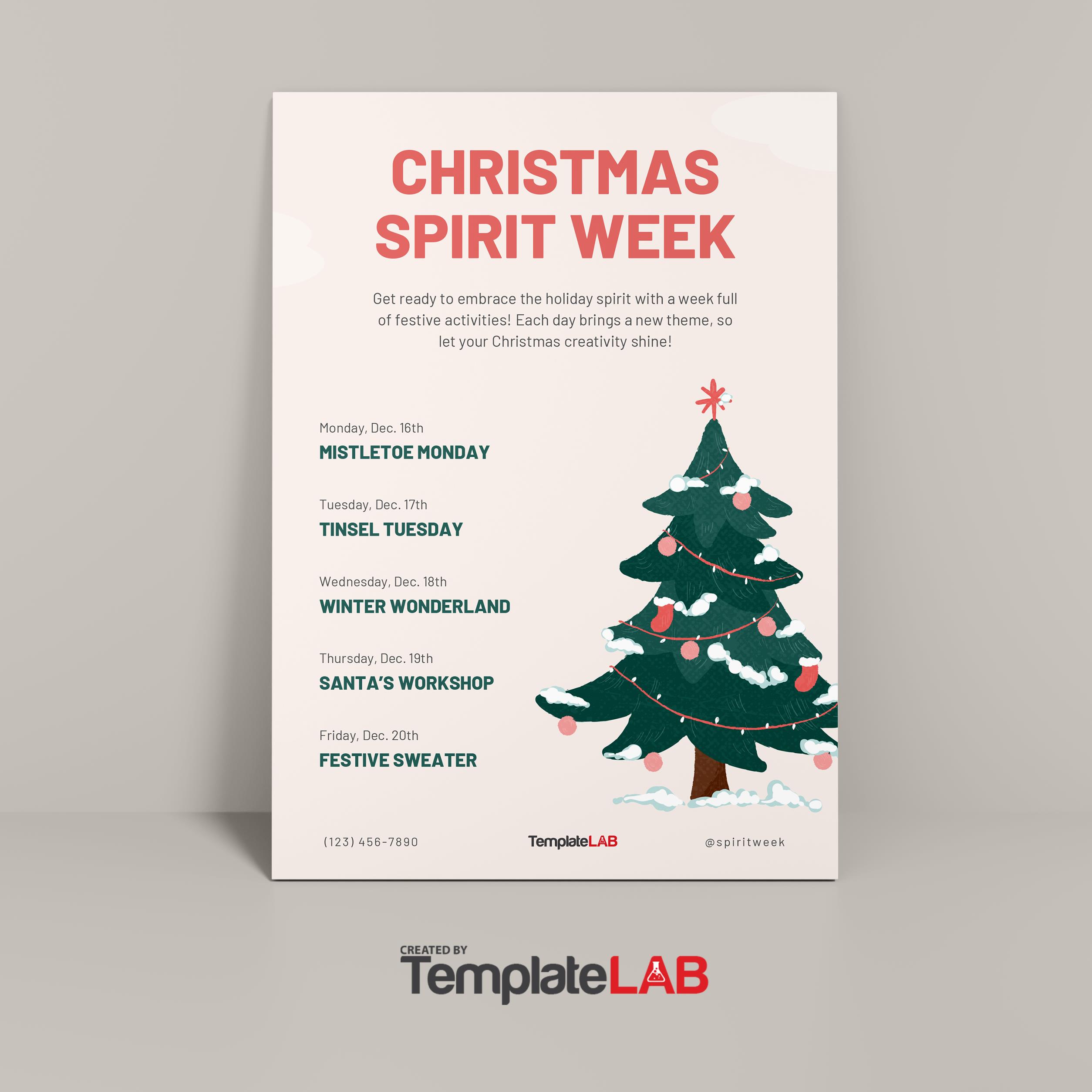 Free Christmas Spirit Week Flyer