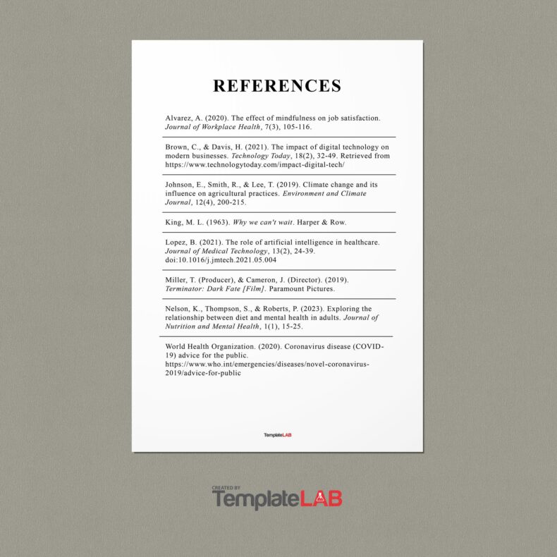 40 Professional Reference Page / Sheet Templates ᐅ TemplateLab