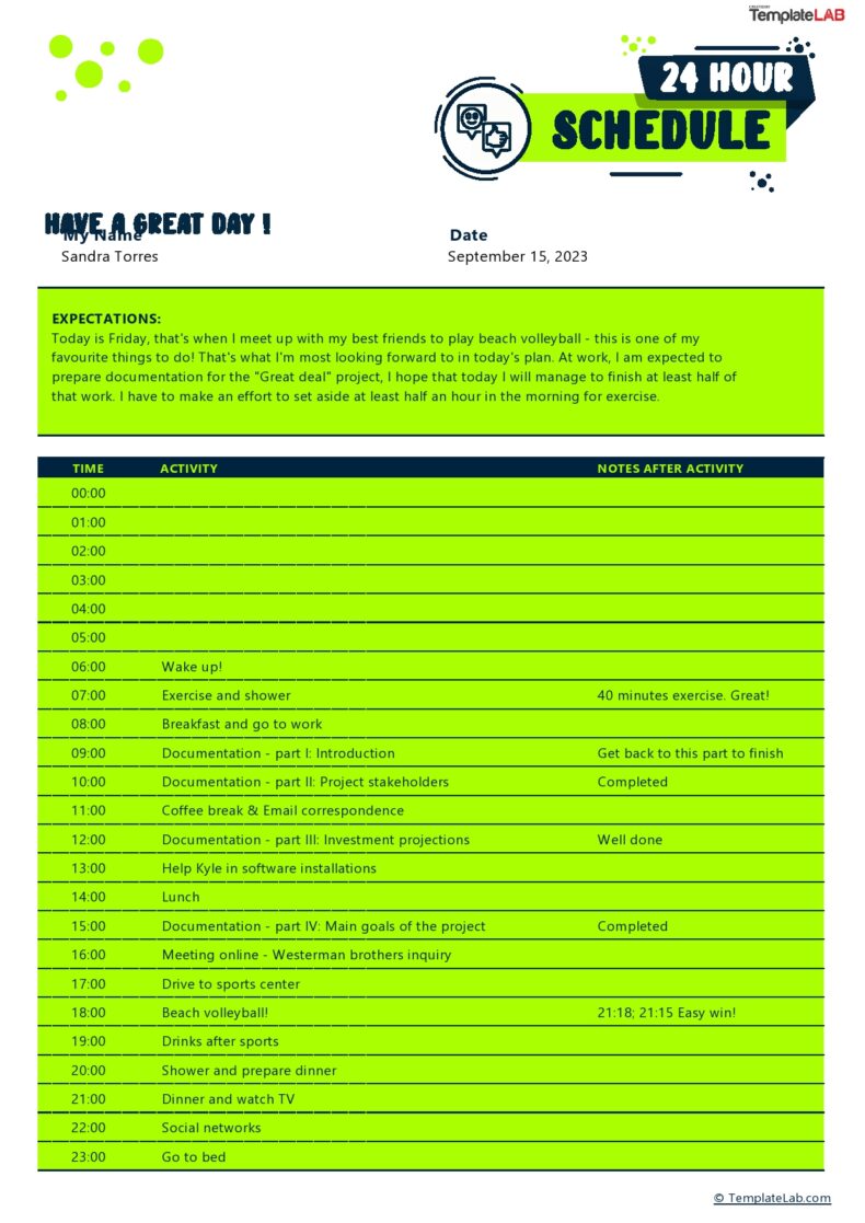 43 Effective Hourly Schedule Templates (Excel, Word, PDF) ᐅ TemplateLab