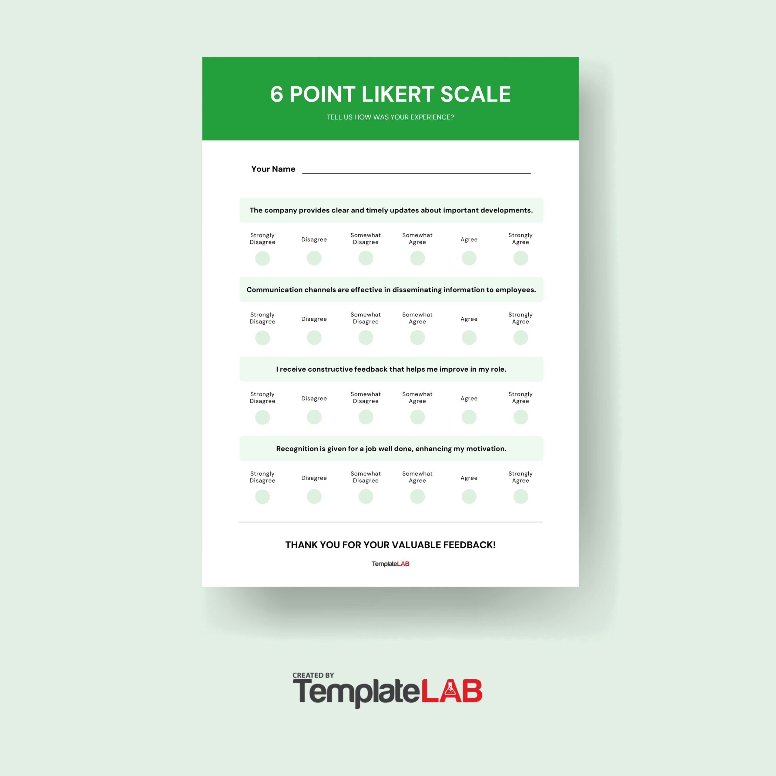 Free 6 Point Likert Scale Template