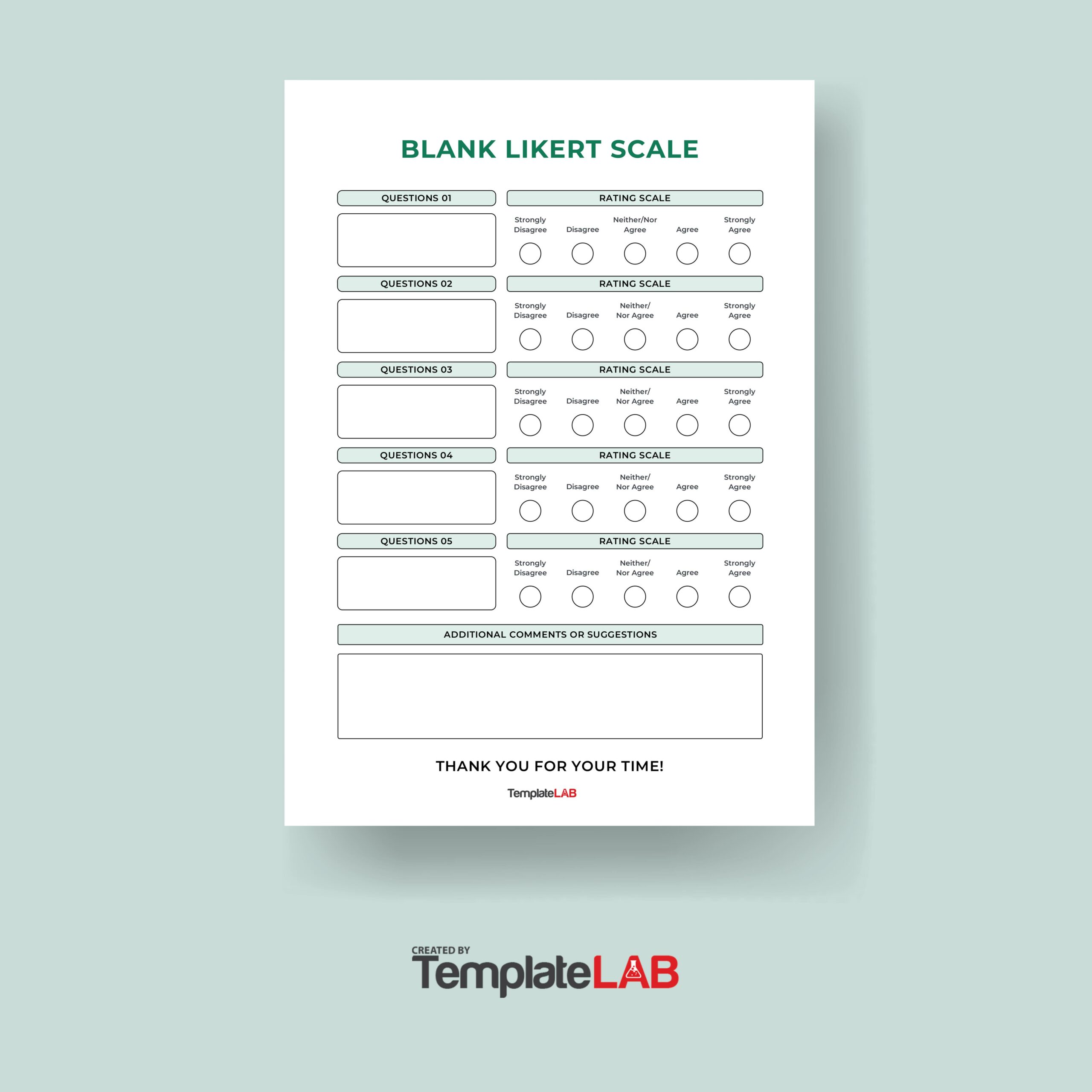 Free Blank Likert Scale Template
