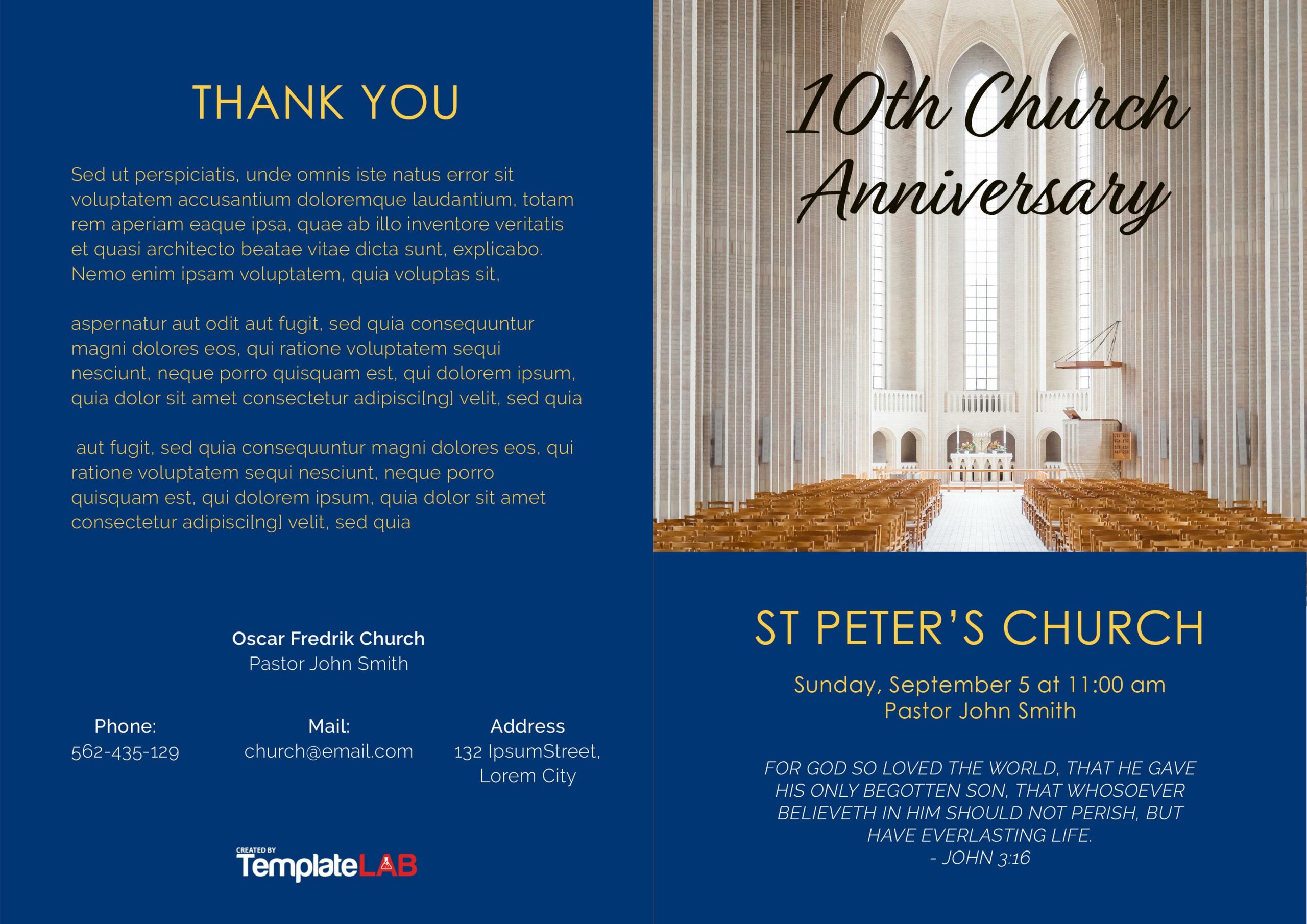 Free Church Anniversary Program Template