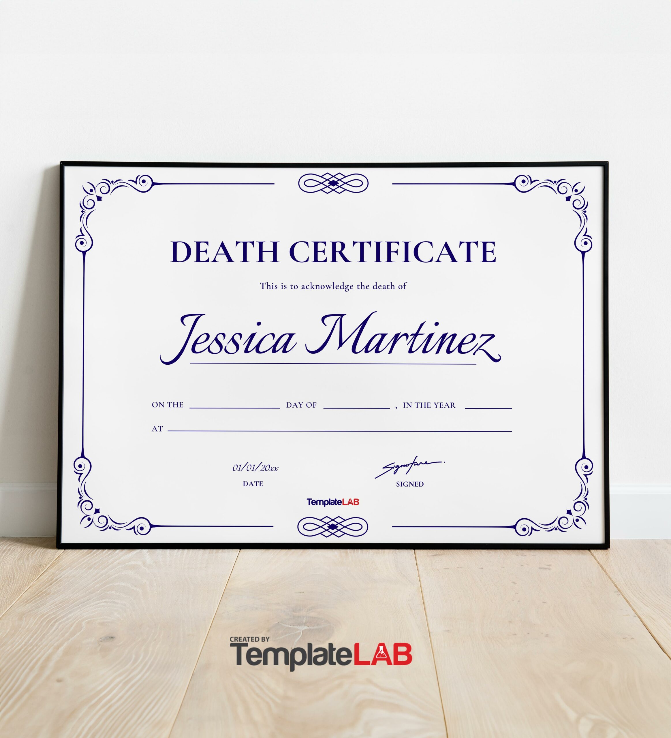 Free Death Certificate Template 1
