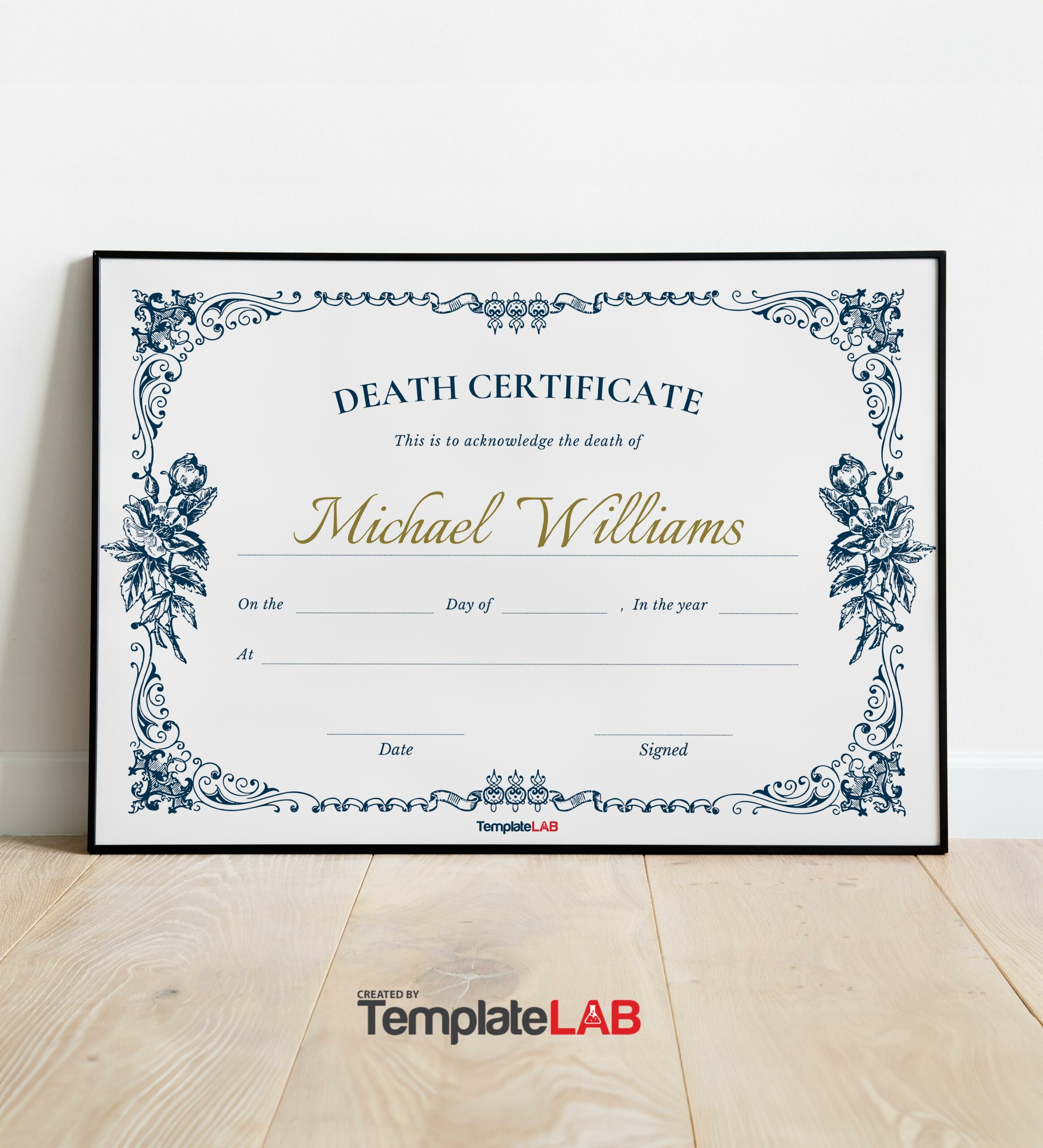 Free Death Certificate Template 3