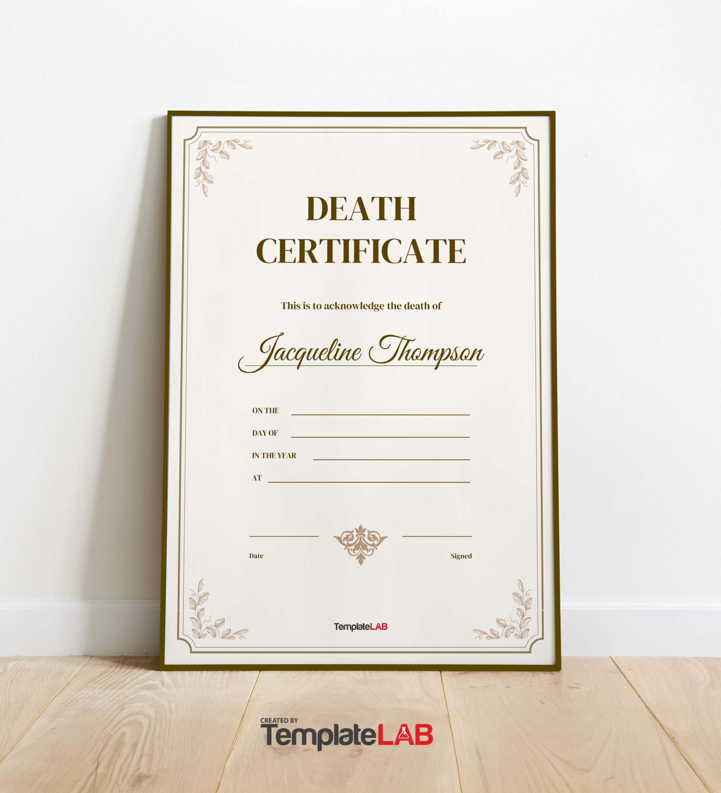 Free Death Certificate Template 4