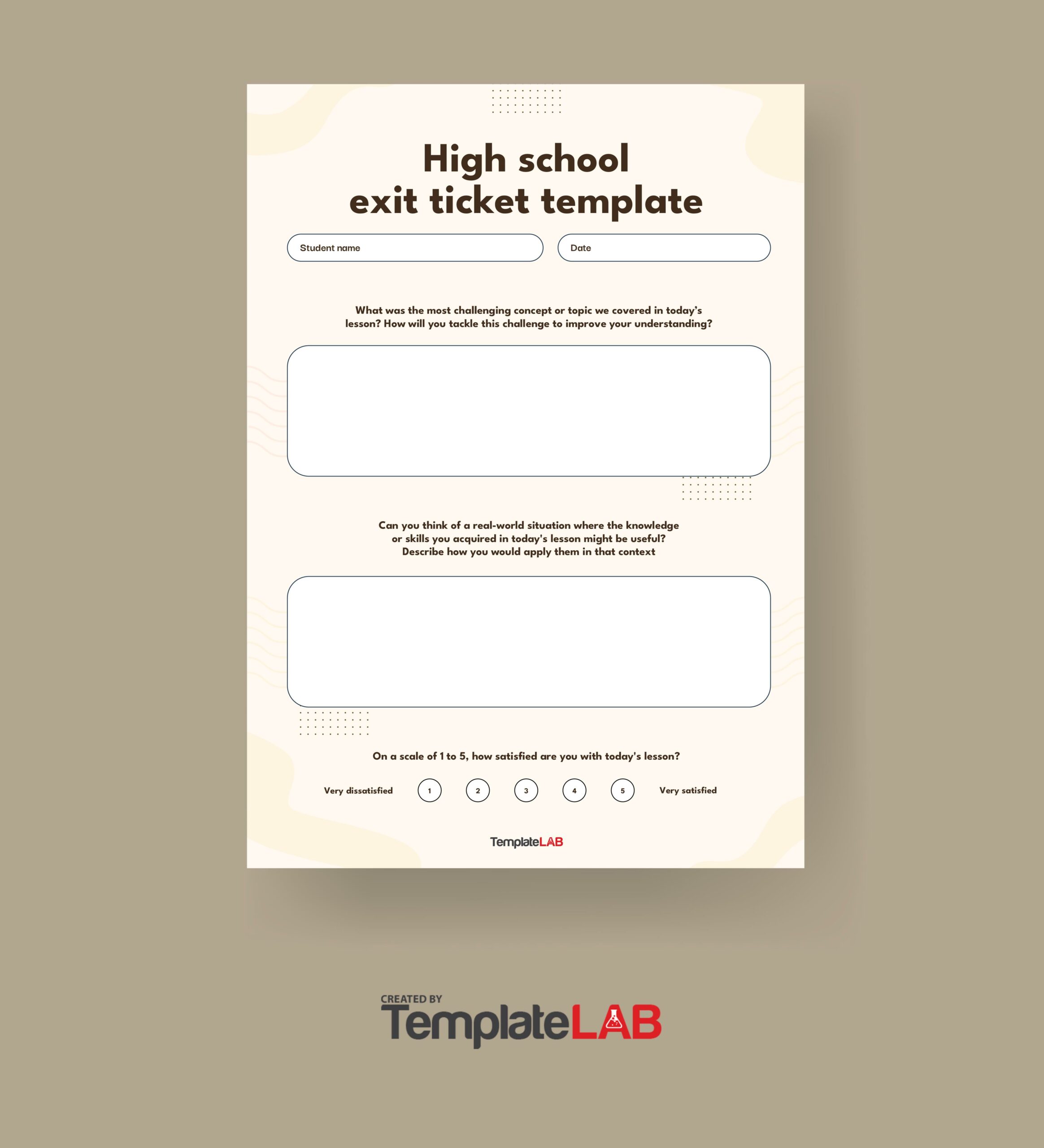 Free High School Exit Ticket Template
