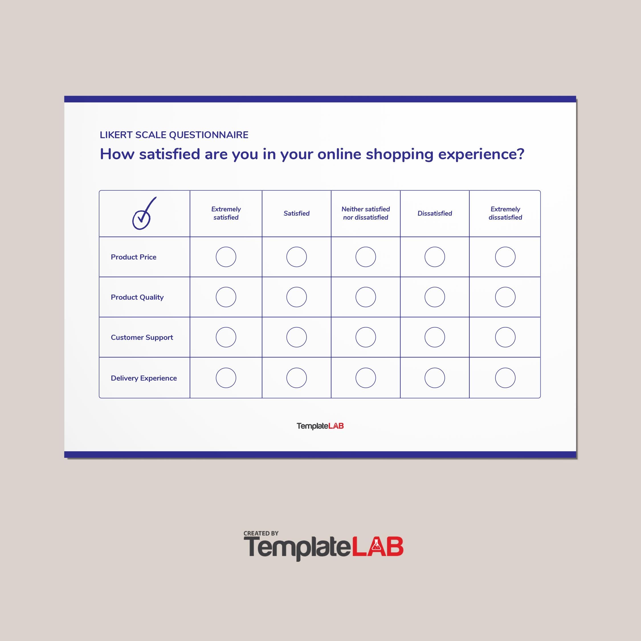 Free Likert Scale Questionnaire Template