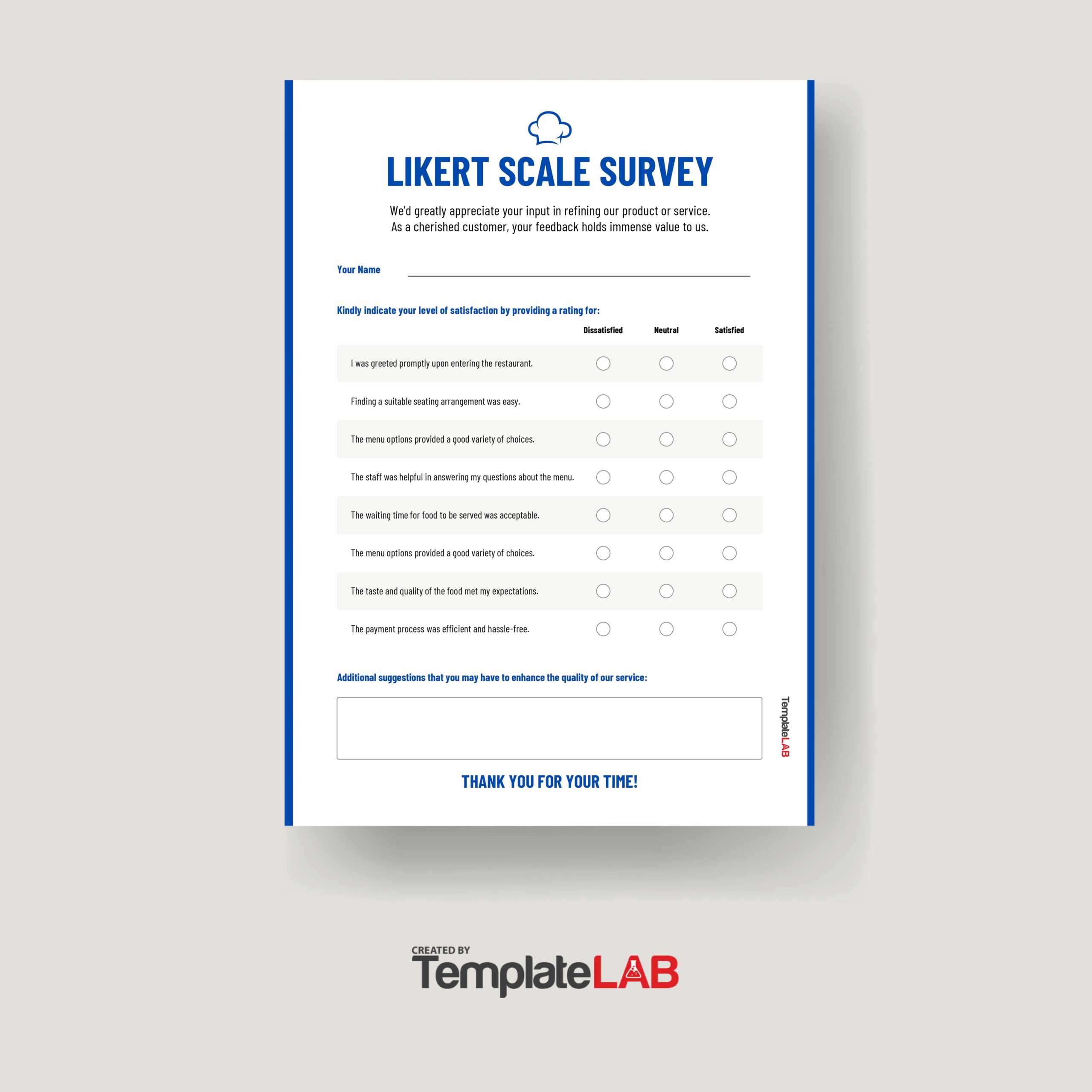 Free Likert Scale Survey Template