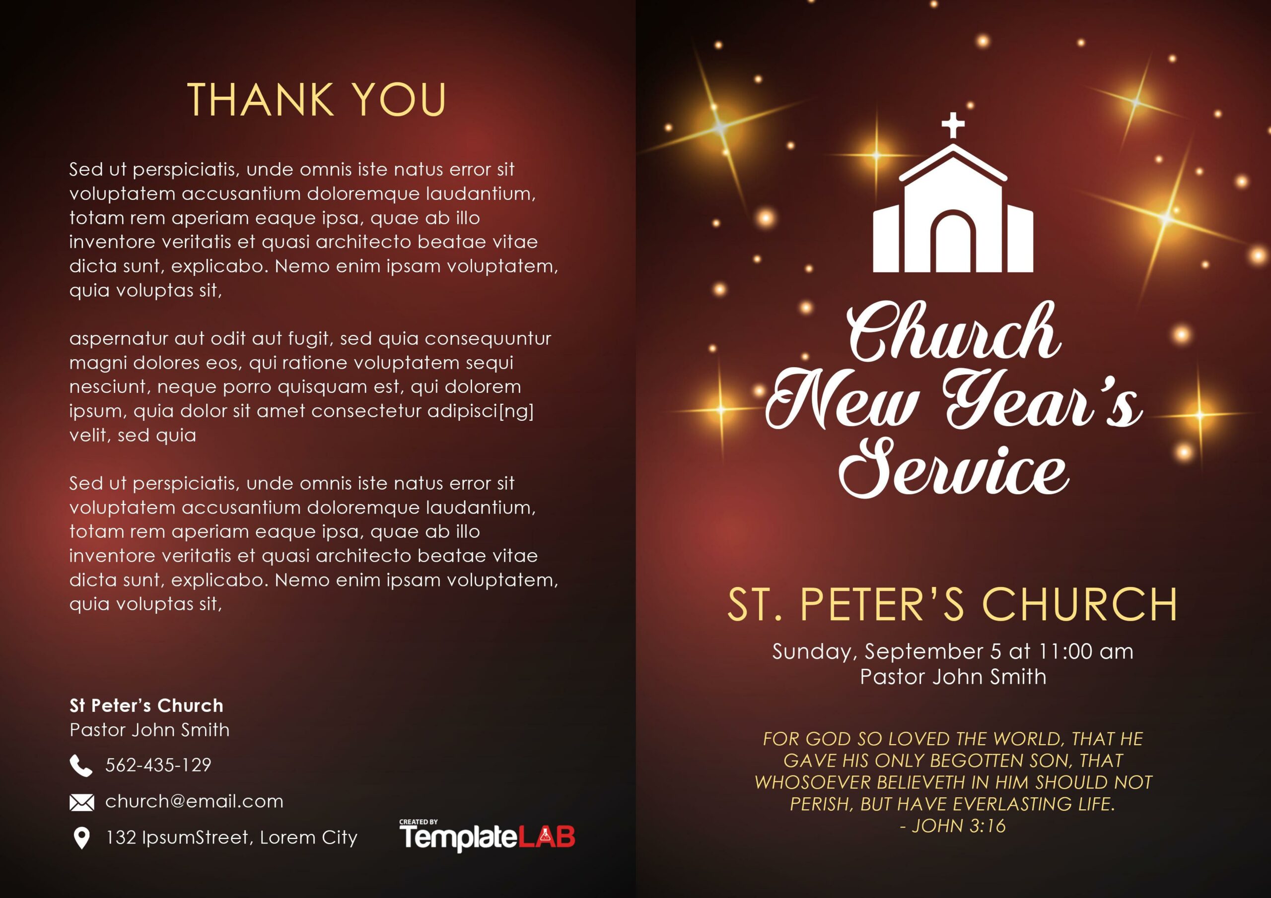 Free New Years Church Template