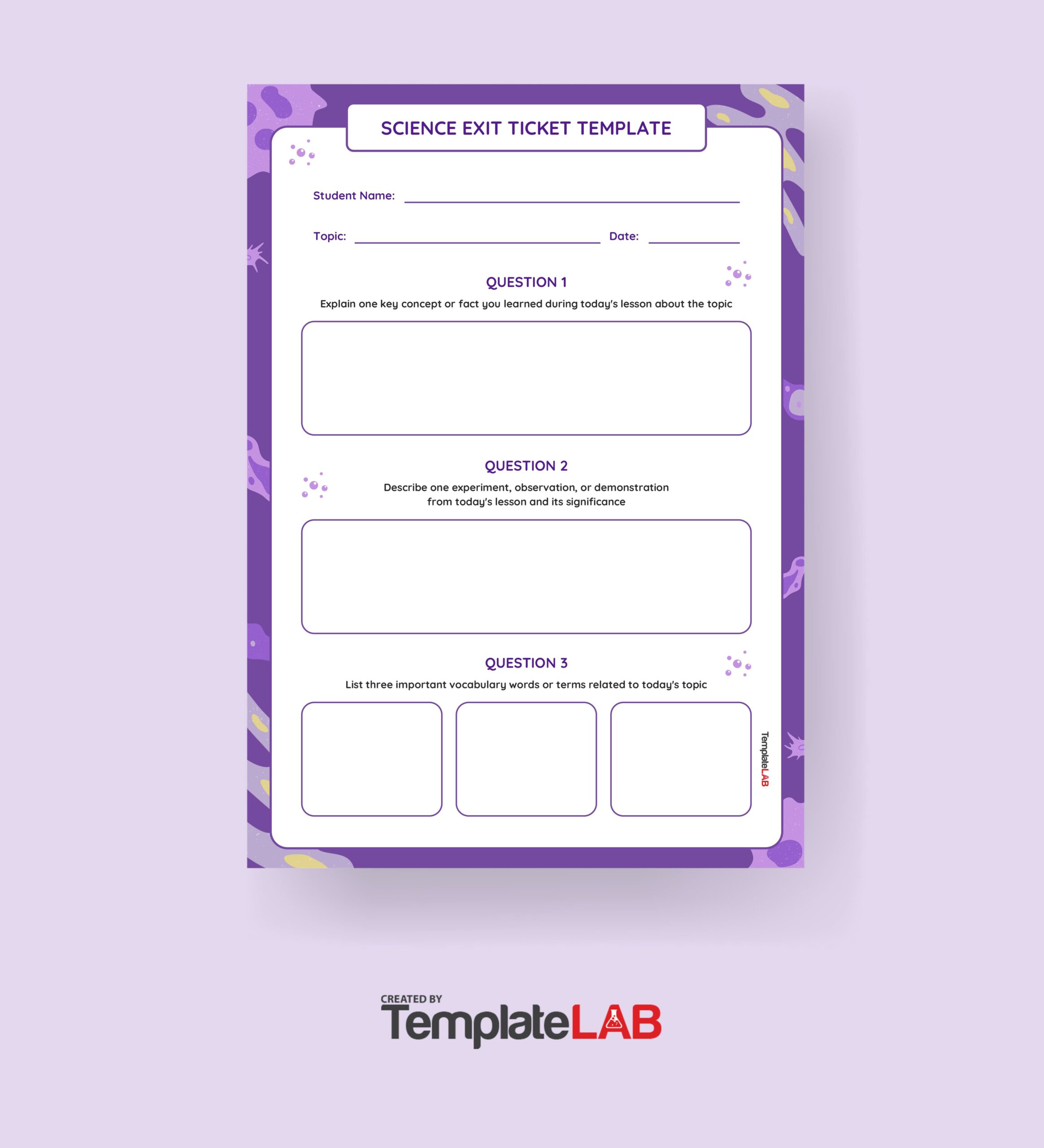 Free Science Exit Ticket Template