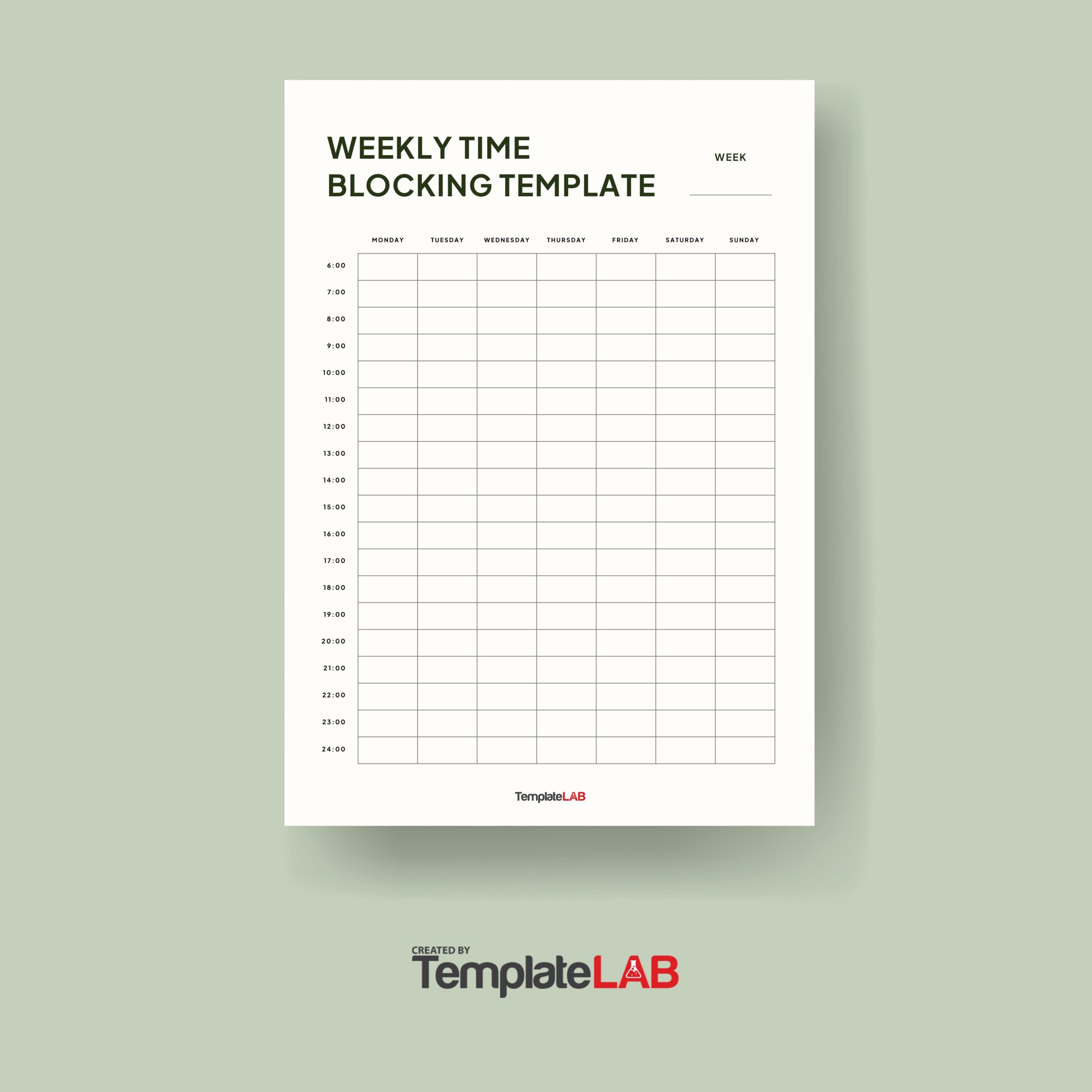 Free Weekly Time Blocking Template
