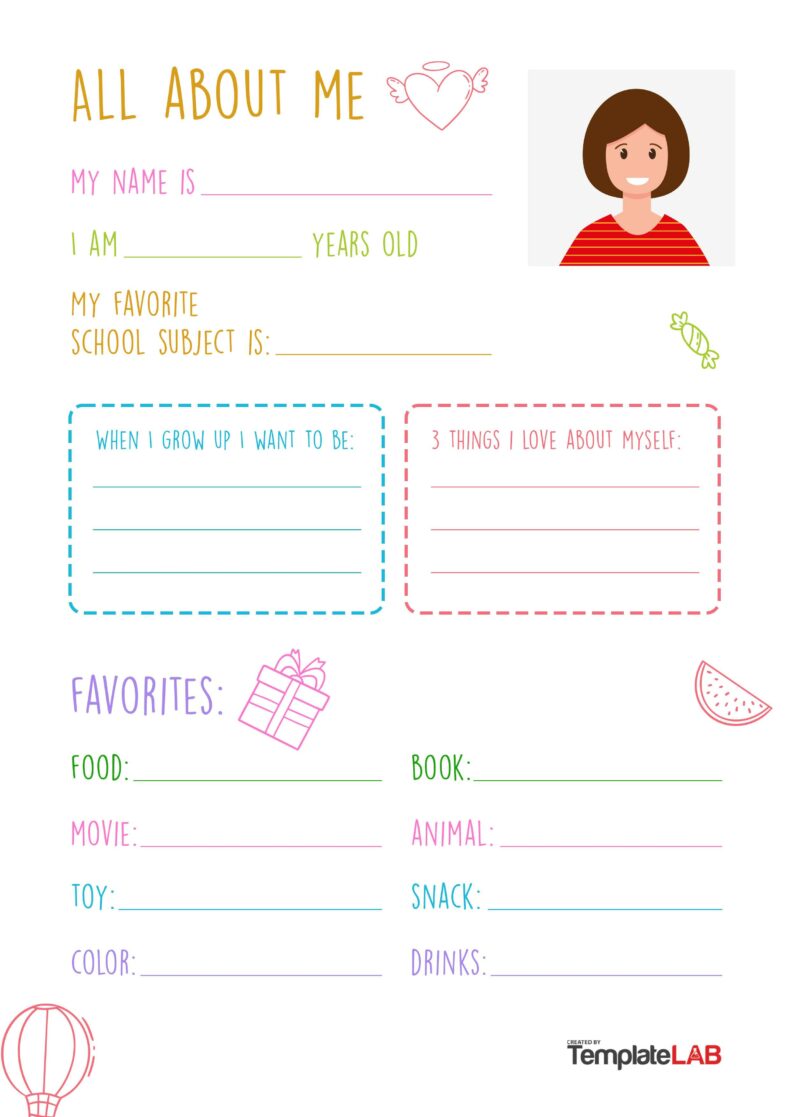19 Printable All About Me Templates (FREE) ᐅ TemplateLab