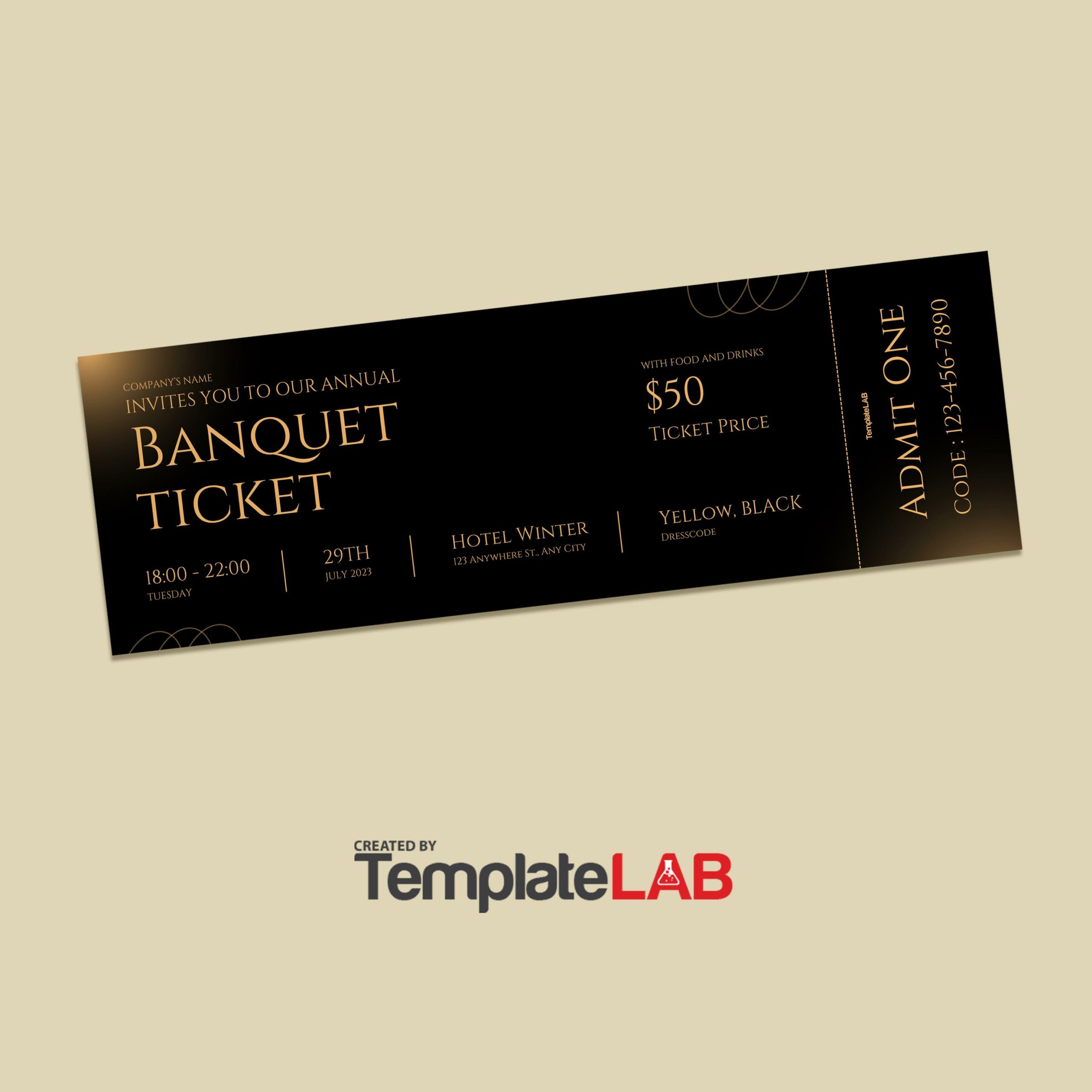 Free Banquet Ticket Template