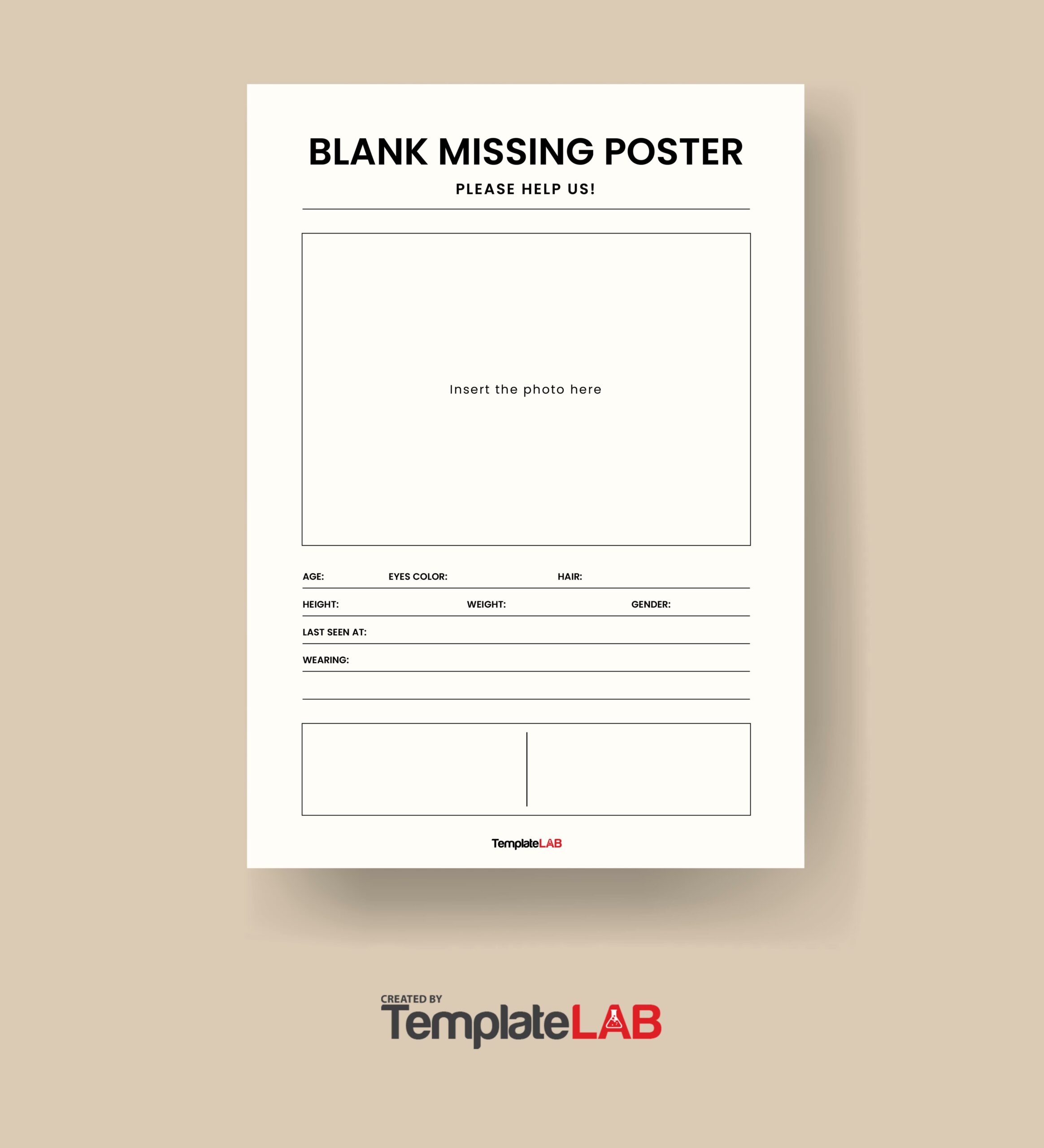 Free Blank Missing Poster Template