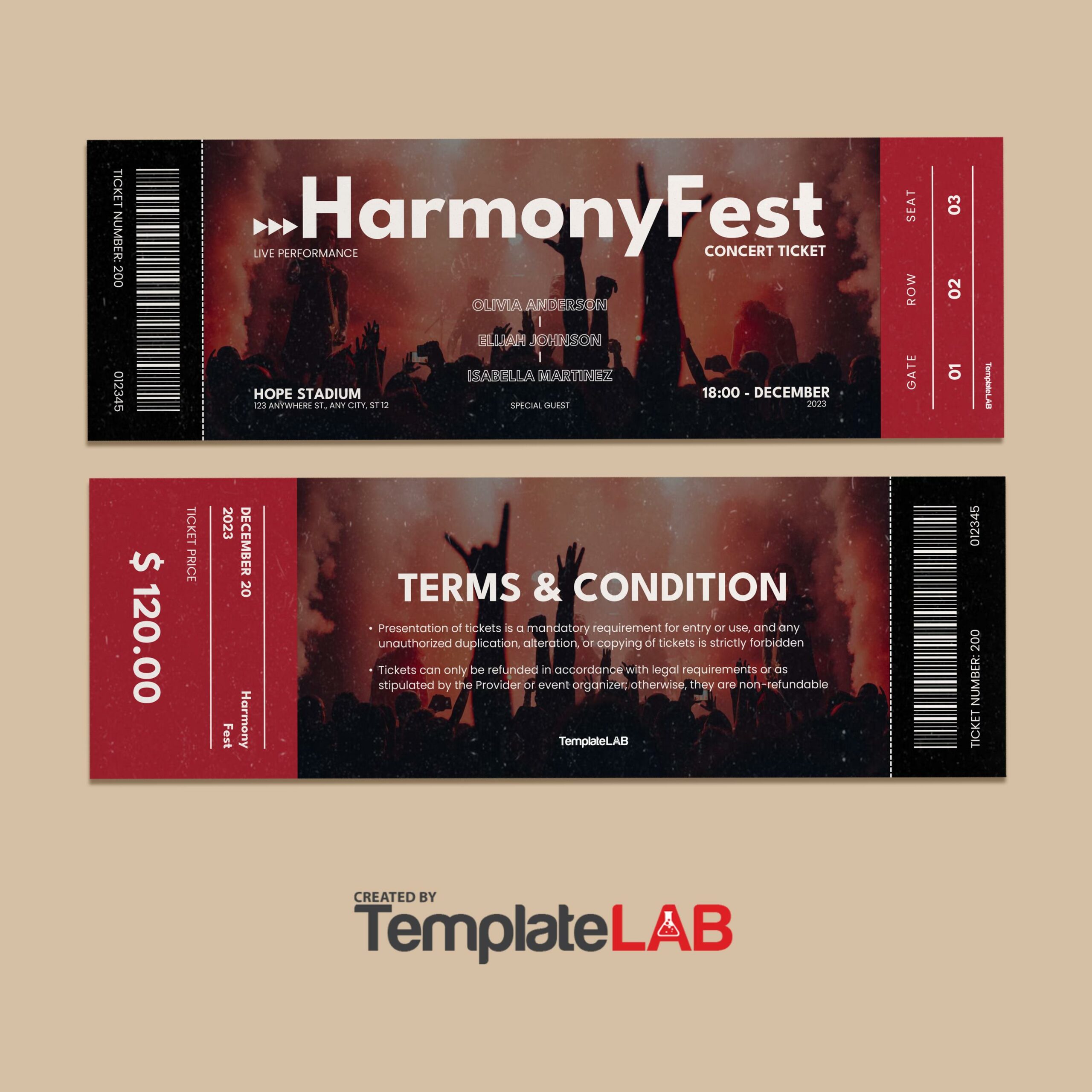 Free Concert Ticket Template