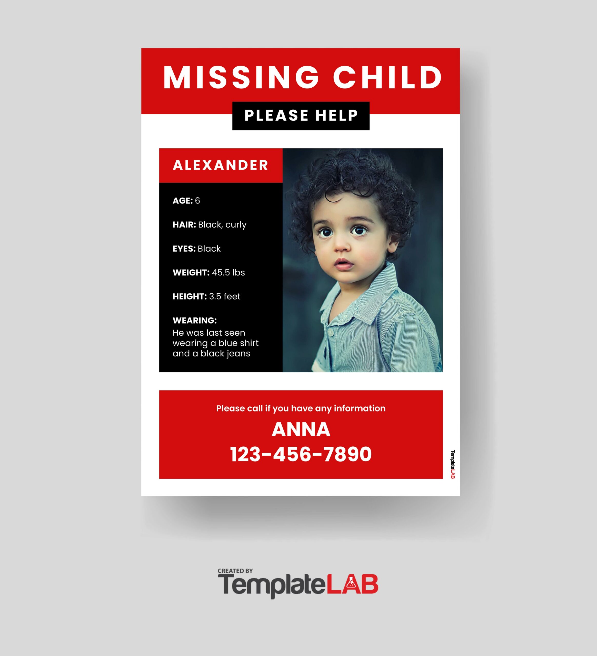 Free Missing Child Poster Template