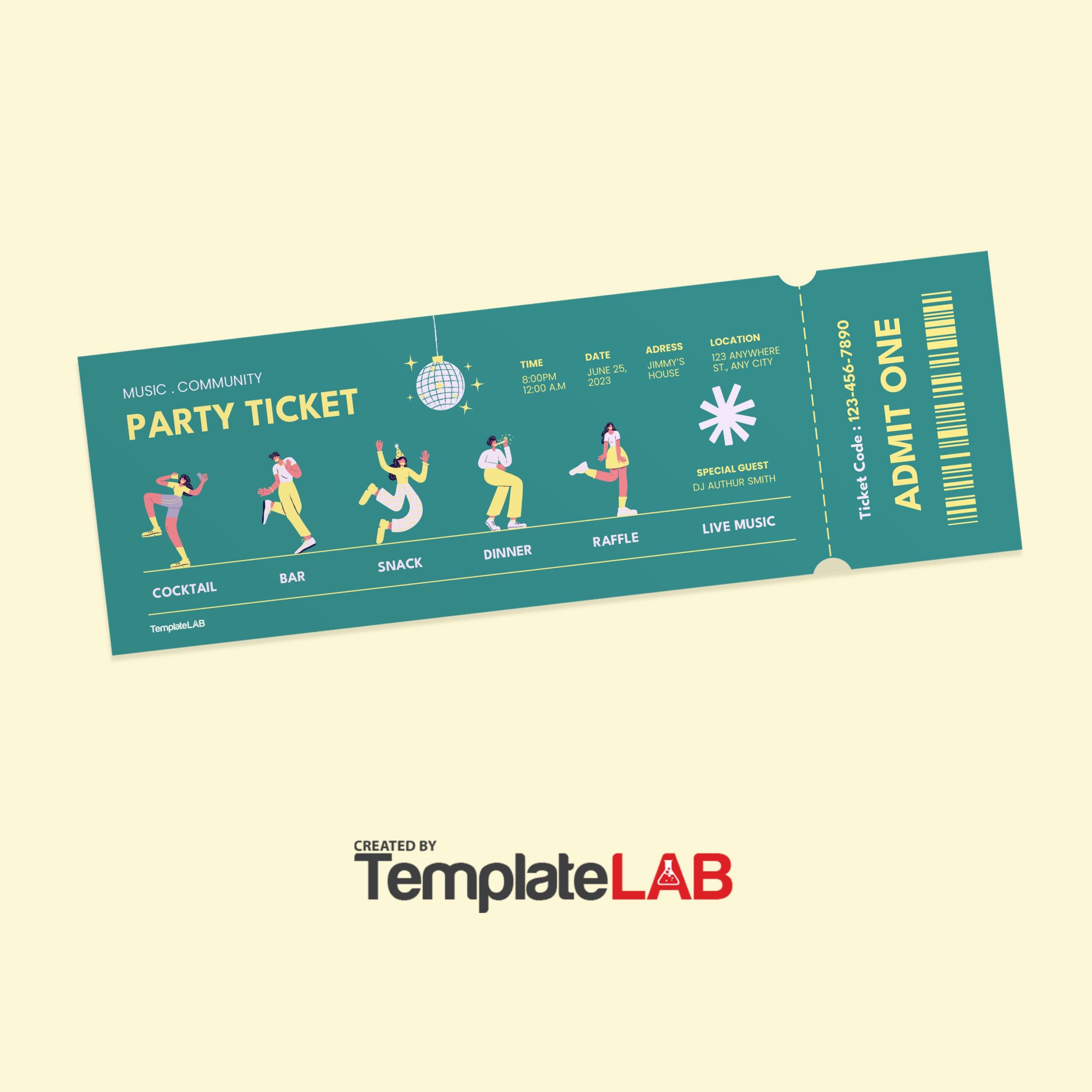 Free Party Ticket Template