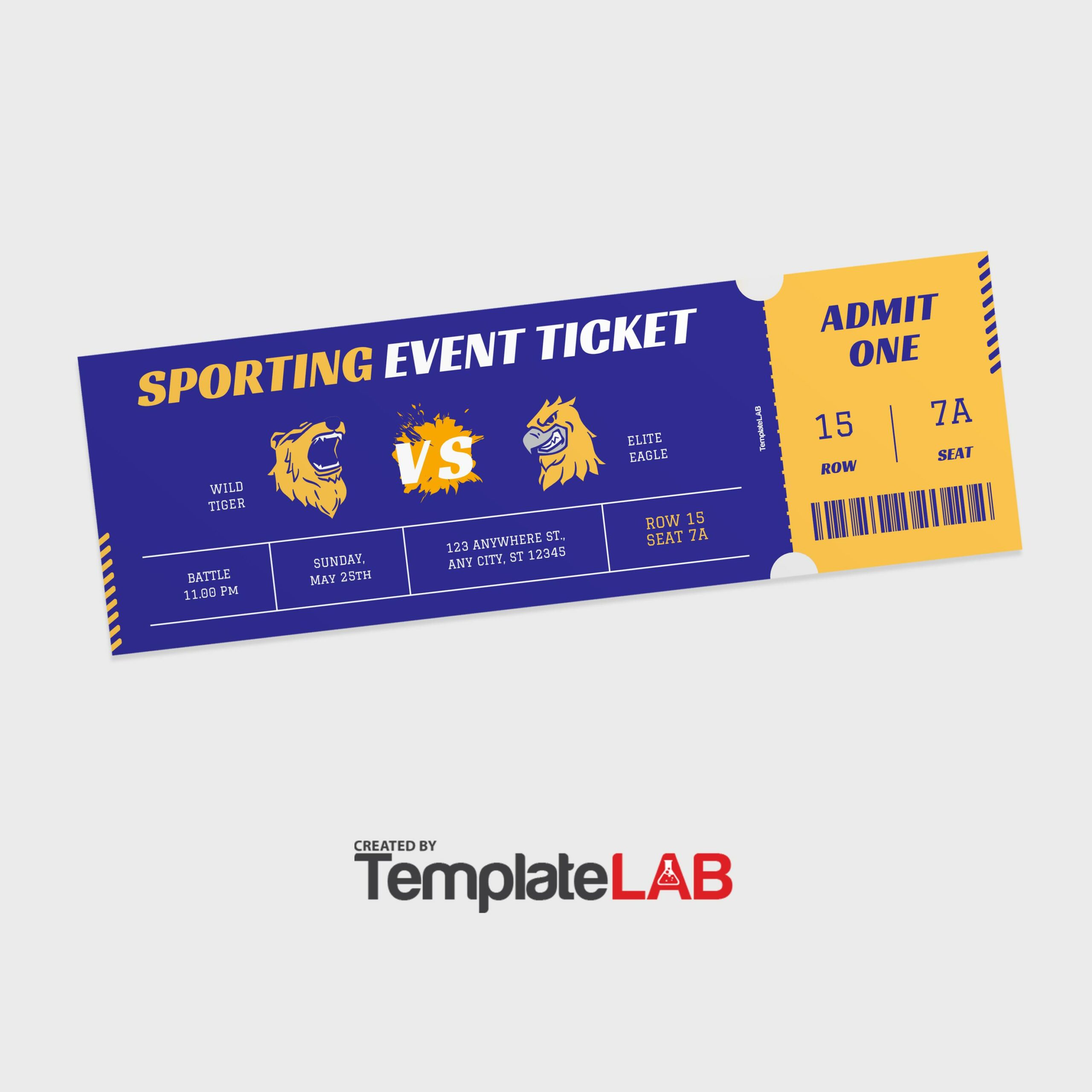 Free Sporting Event Ticket Template