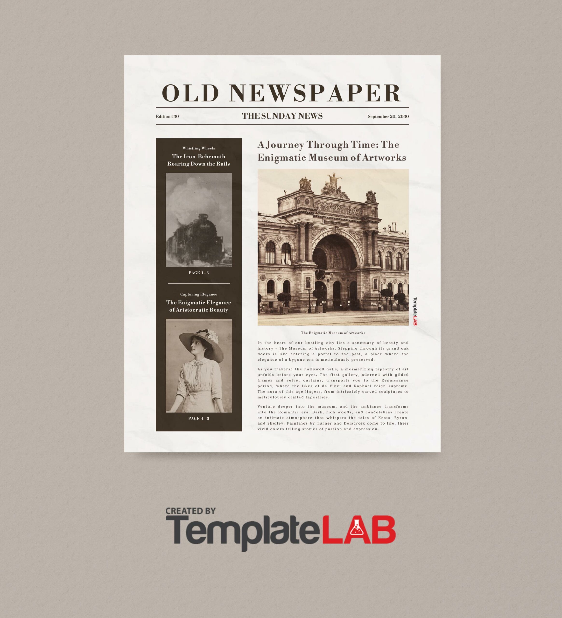 Free Old Newspaper Template