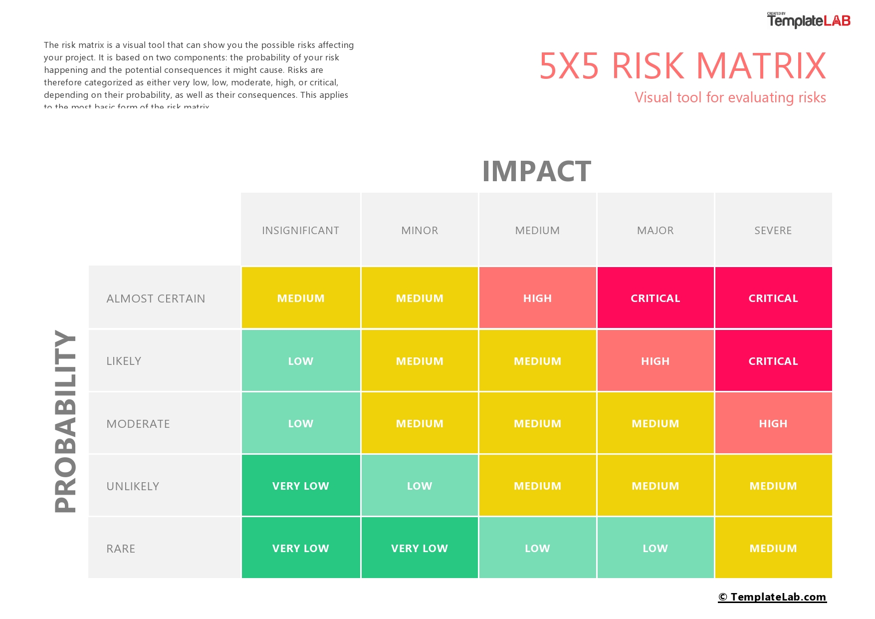 Free 5x5 Risk Matrix Template