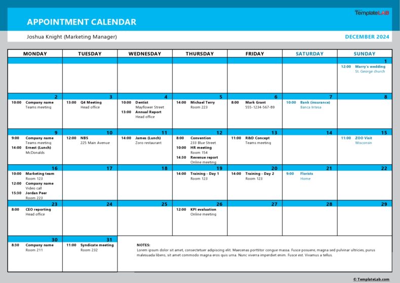 50+ Printable Appointment Schedule Templates [& Appointment Calendars]
