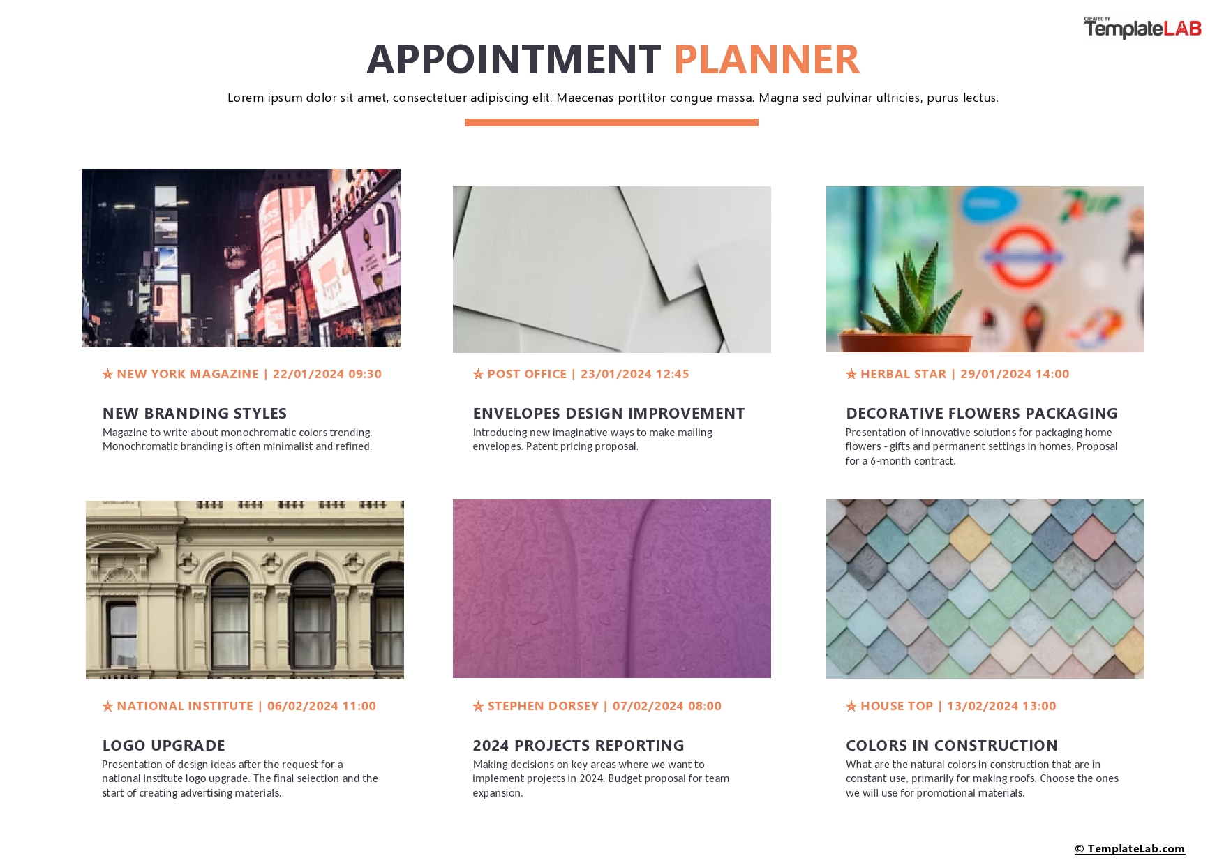 Free Appointment Planner Template