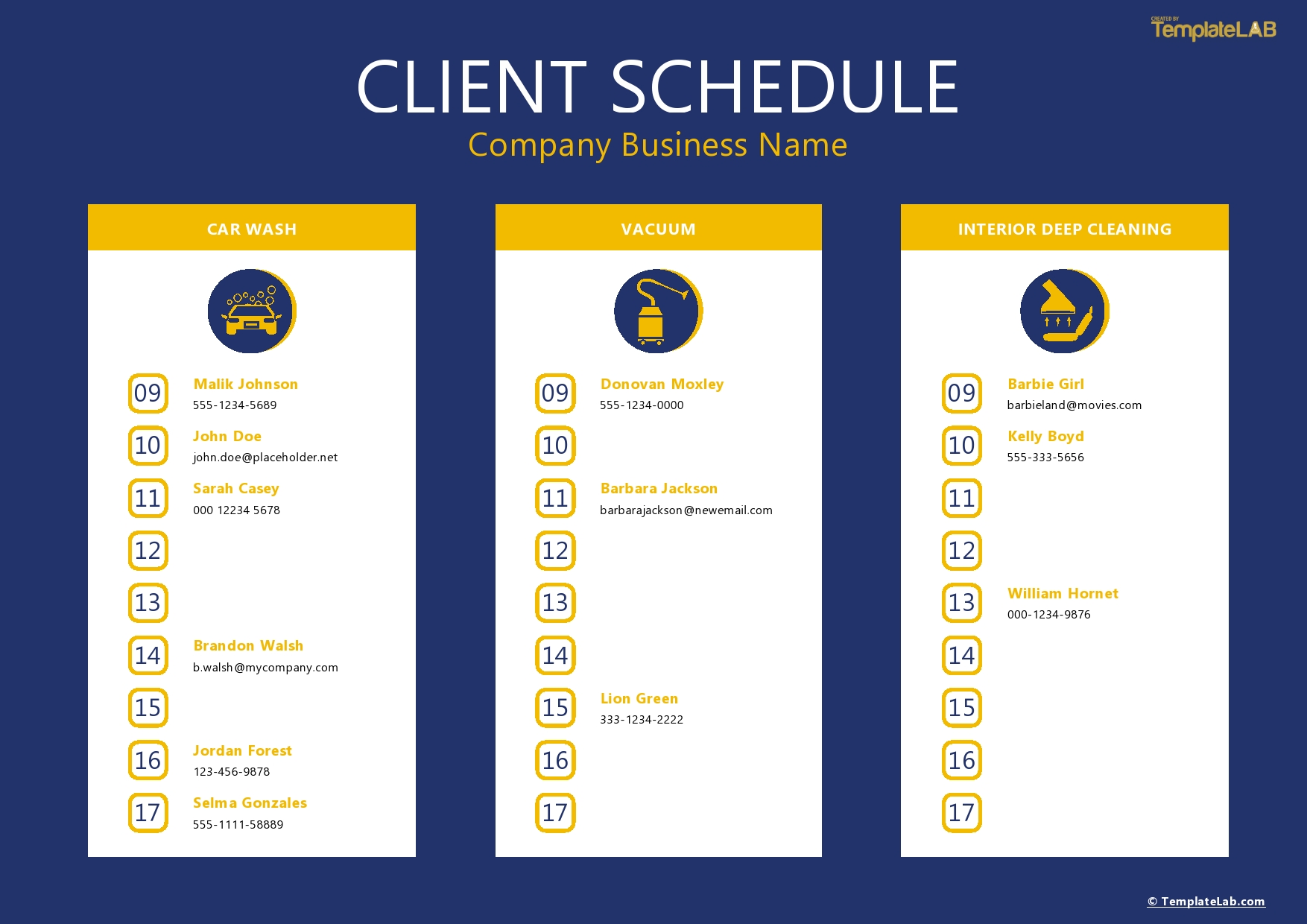 Free Client Schedule Template