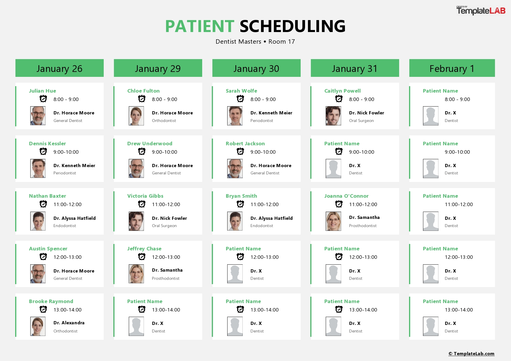 Free Patient Scheduling Template