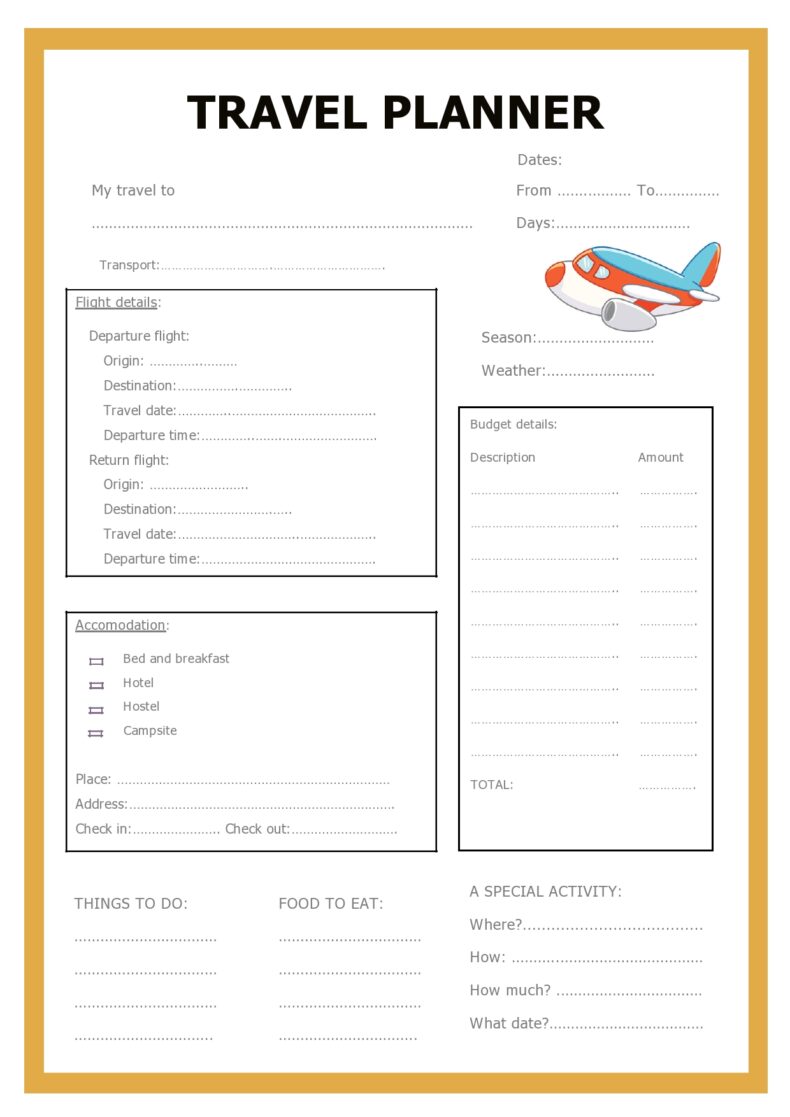 Travel Planner Templates