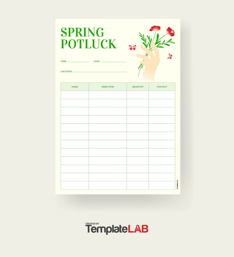 18 Best Potluck Sign-up Sheets (For Any Occasion) ᐅ TemplateLab