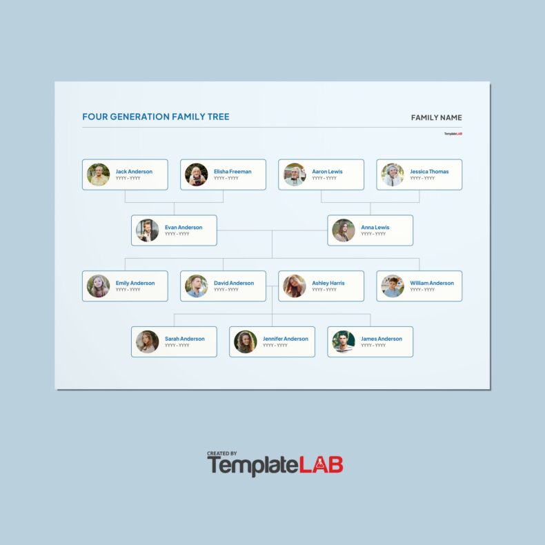 4-Generation Family Tree Template