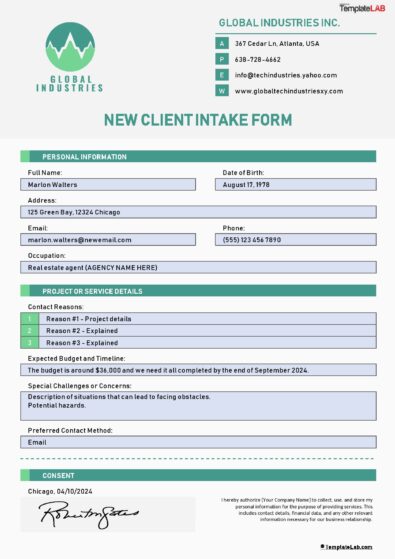 Client Intake Forms