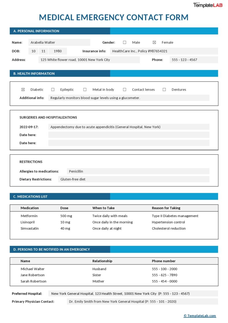 Emergency Contact Forms