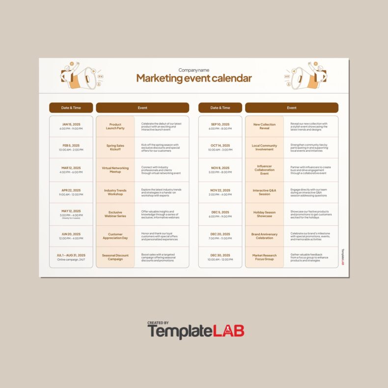 39 Free Event Calendar Templates {Monthly / Yearly}
