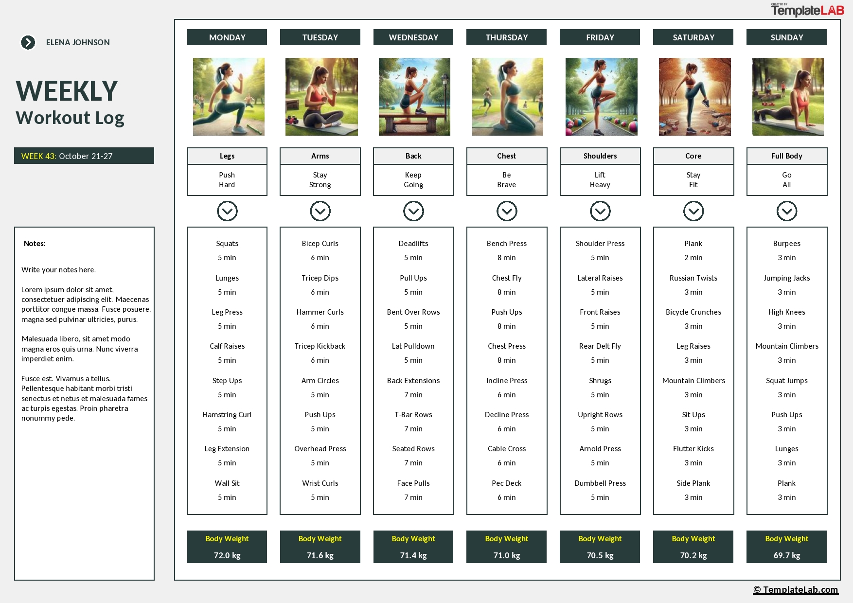 15-effective-workout-log-calendar-templates-templatelab