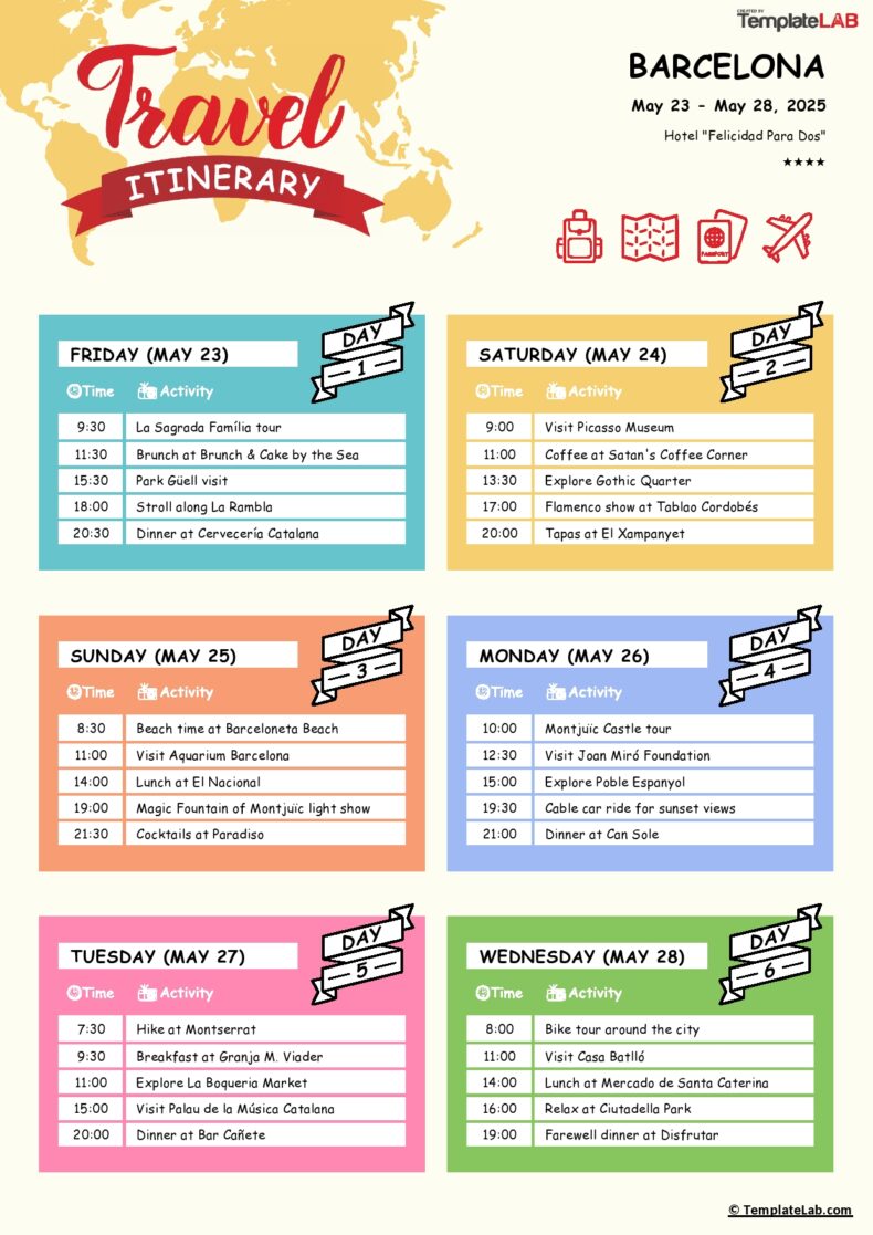 16 Best Travel Itinerary Templates Word Excel PDF 16 Best Travel Itinerary Templates Word Excel PDF