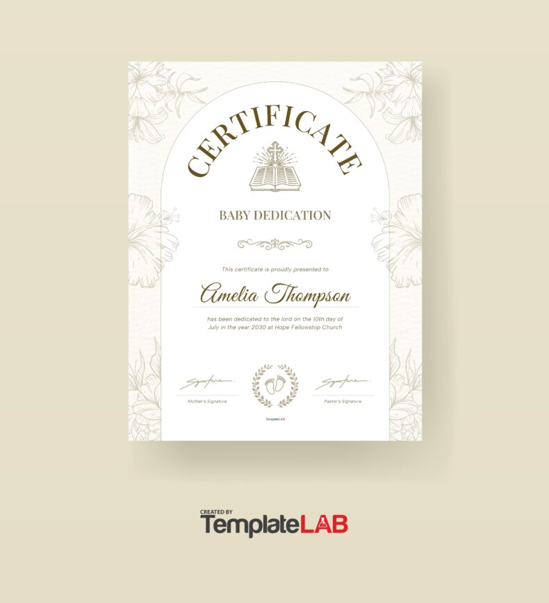 18 Printable Baby Dedication Certificate Templates [Free]